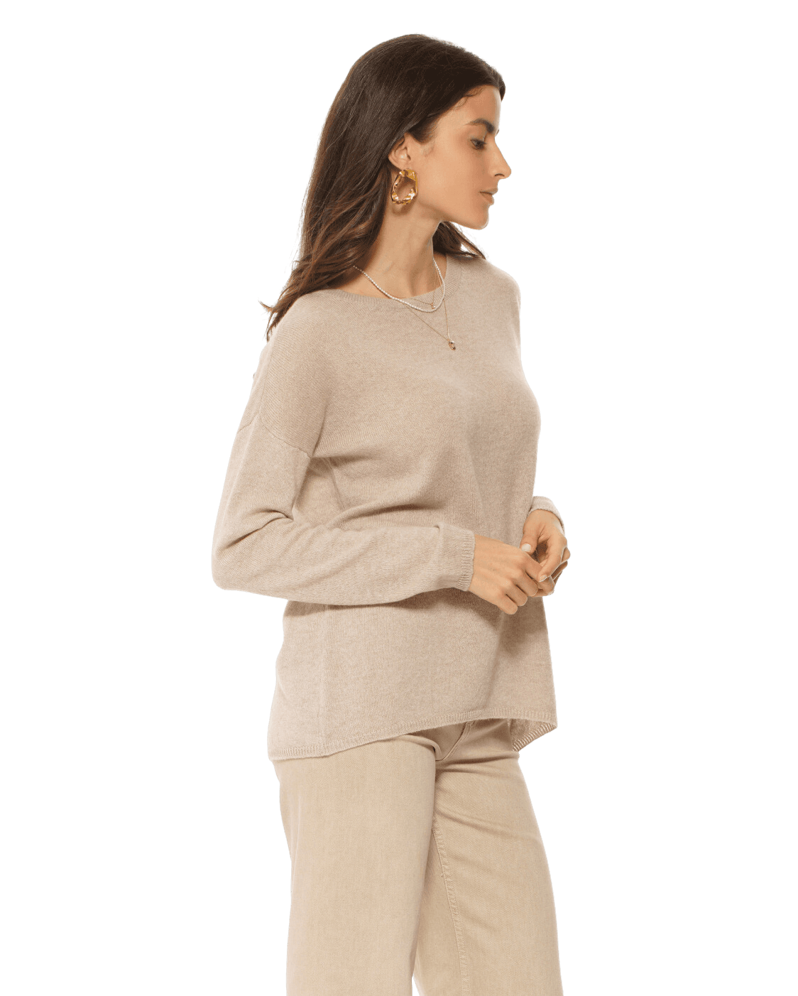 Lightweight Oversized Pure Cashmere Boatneck Sweater - image 2