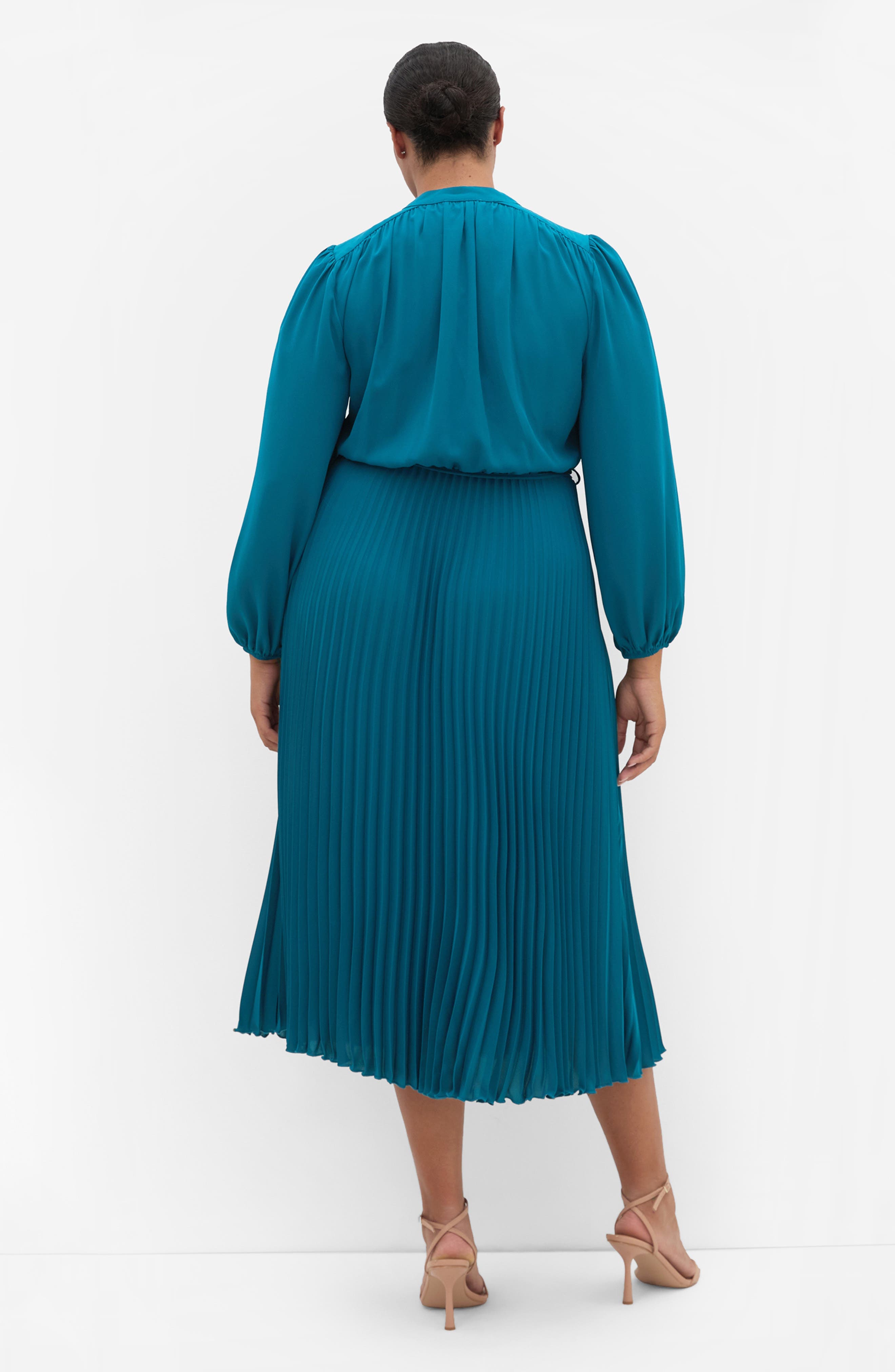 Halle Long Sleeve Pleated Maxi Dress - image 2