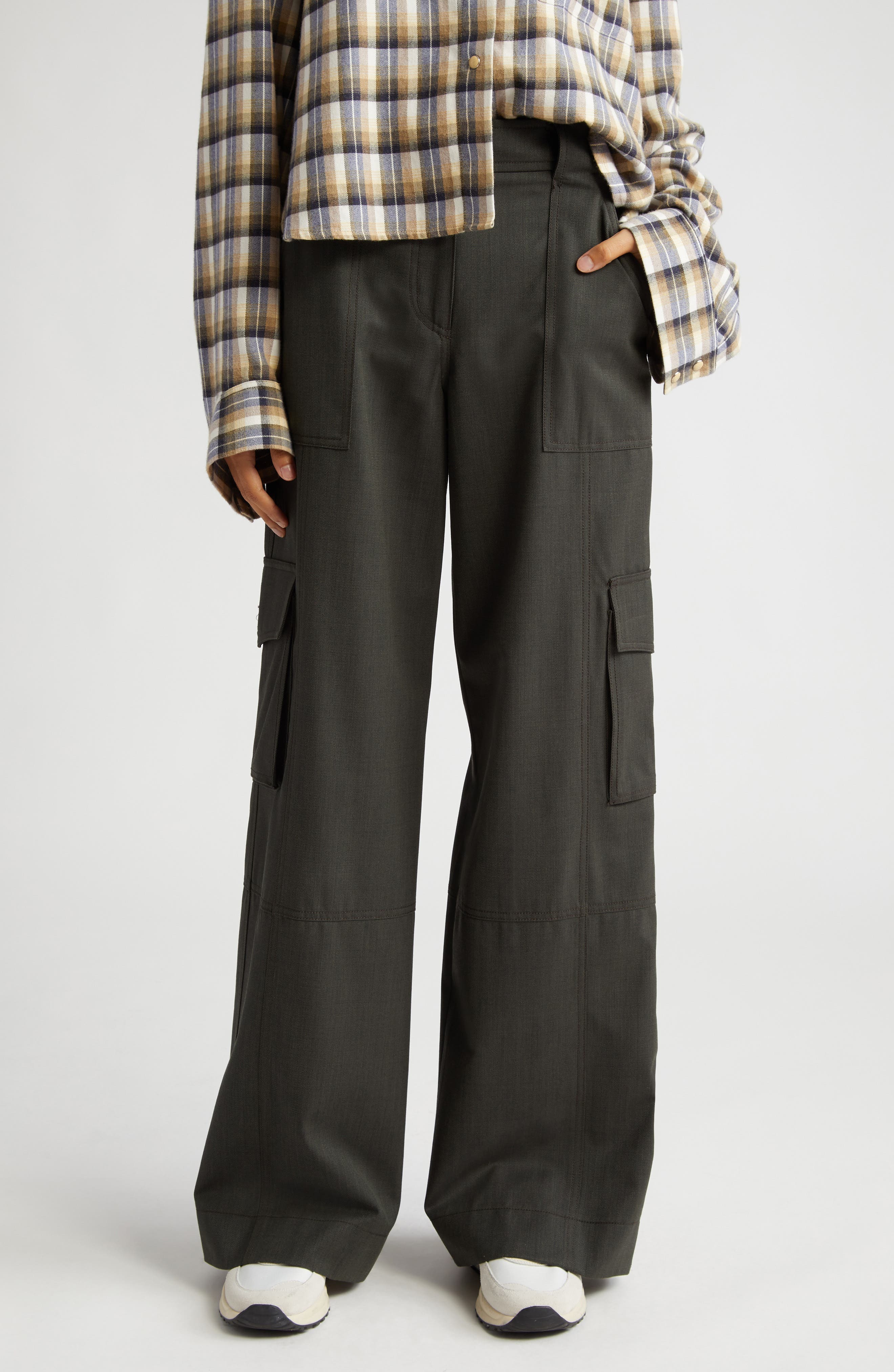 Stretch Wool Cargo Pants - image 1