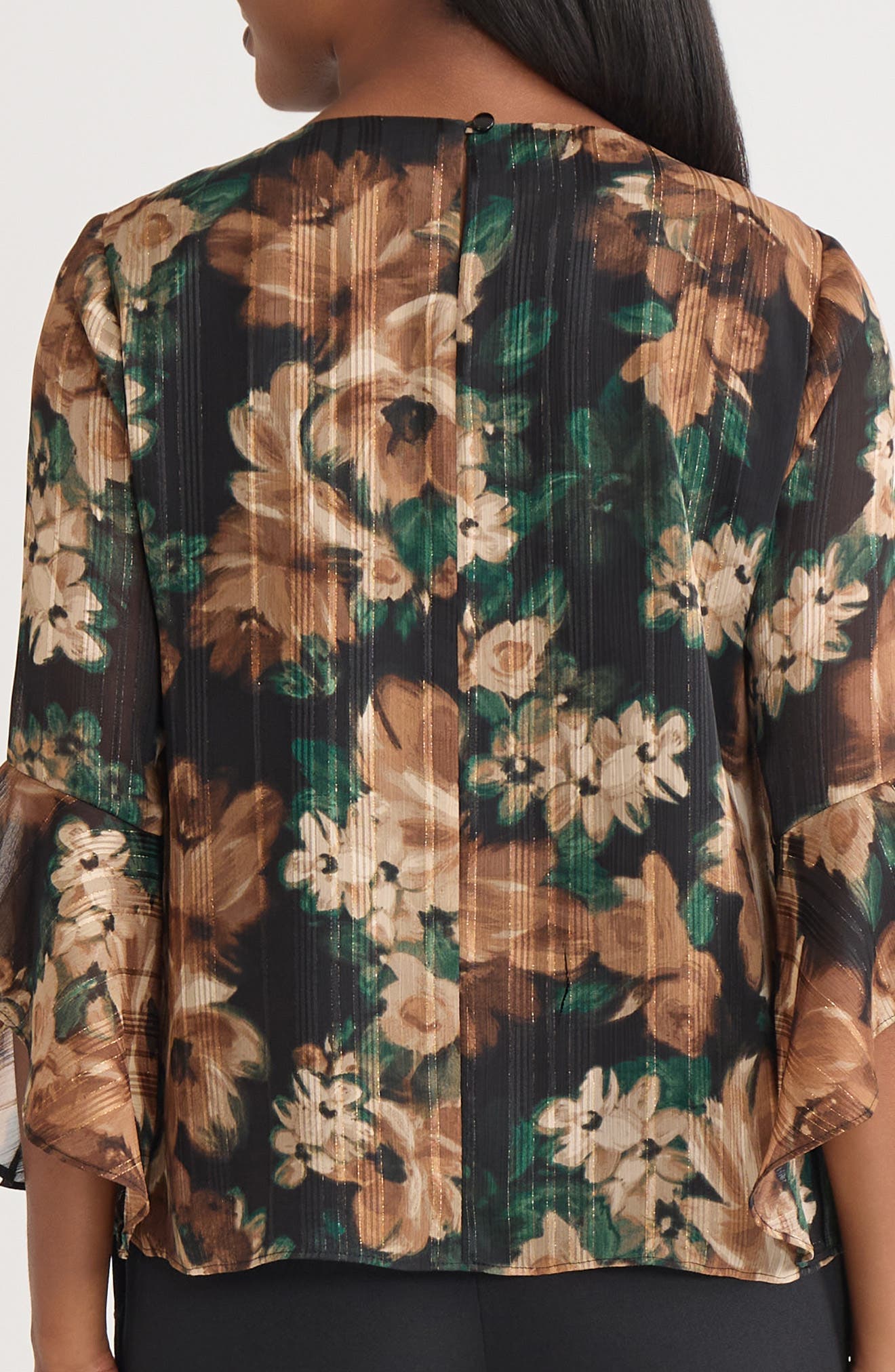 Metallic Ruffle Sleeve Top - image 2