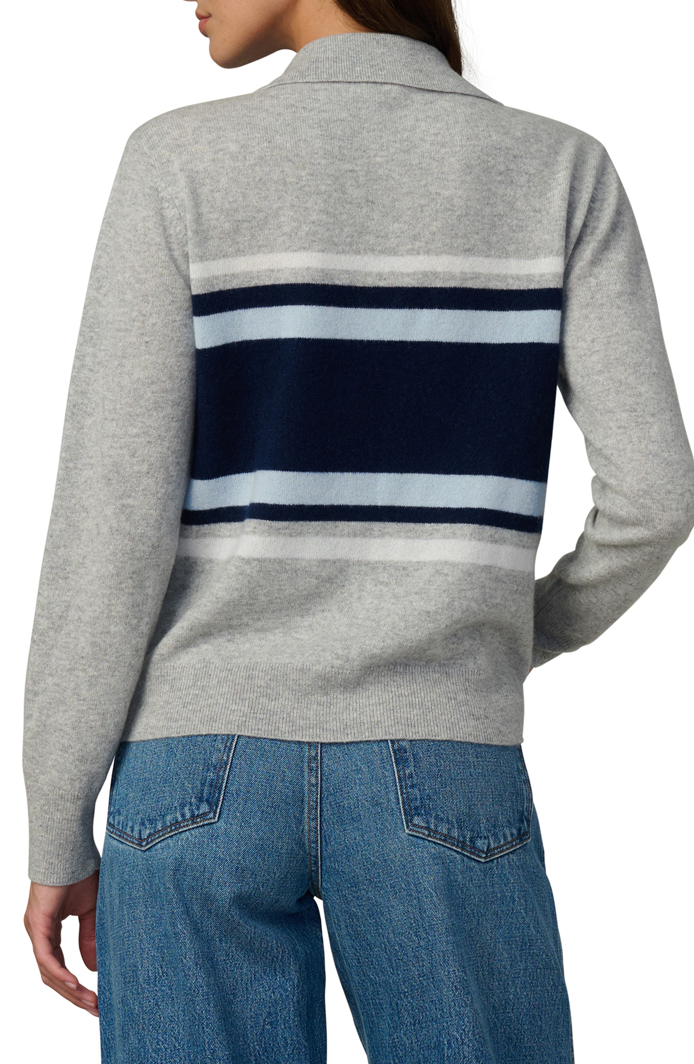 Stripe Cashmere Polo Sweater - image 2