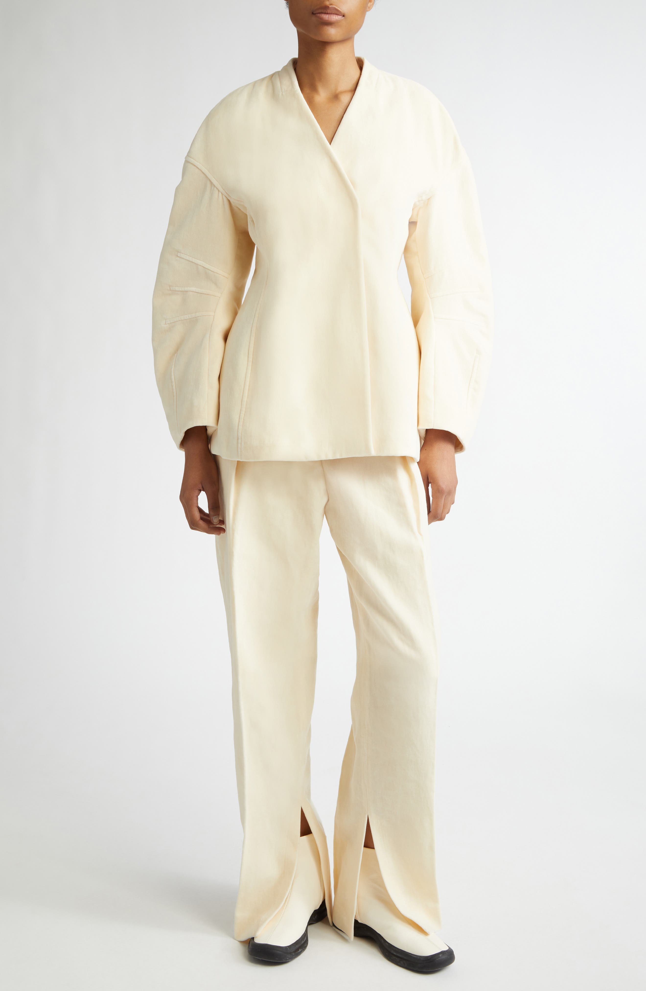 Pleated Velveteen Trousers - image 2