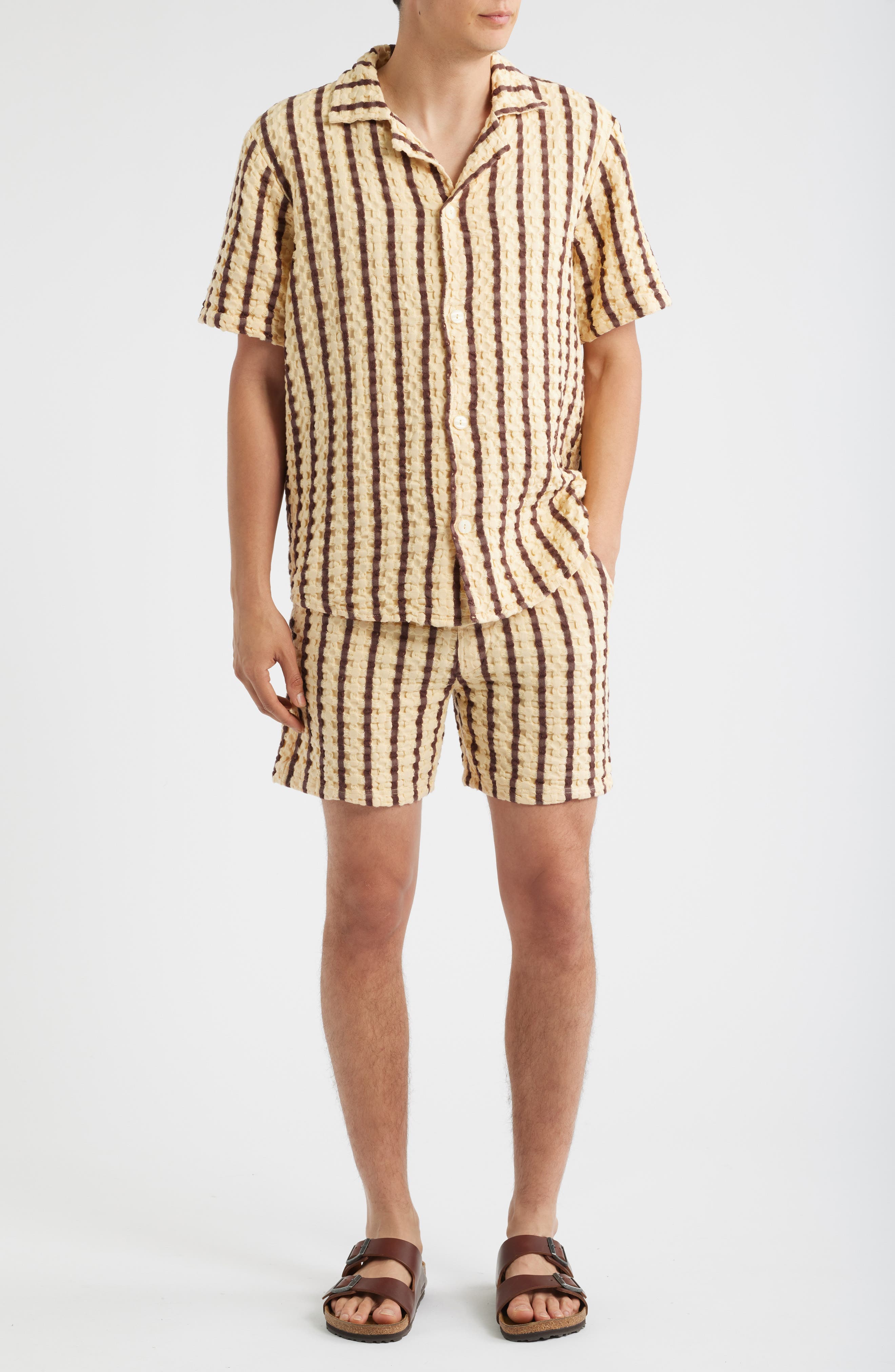 Porto Stripe Waffle Shorts - image 1
