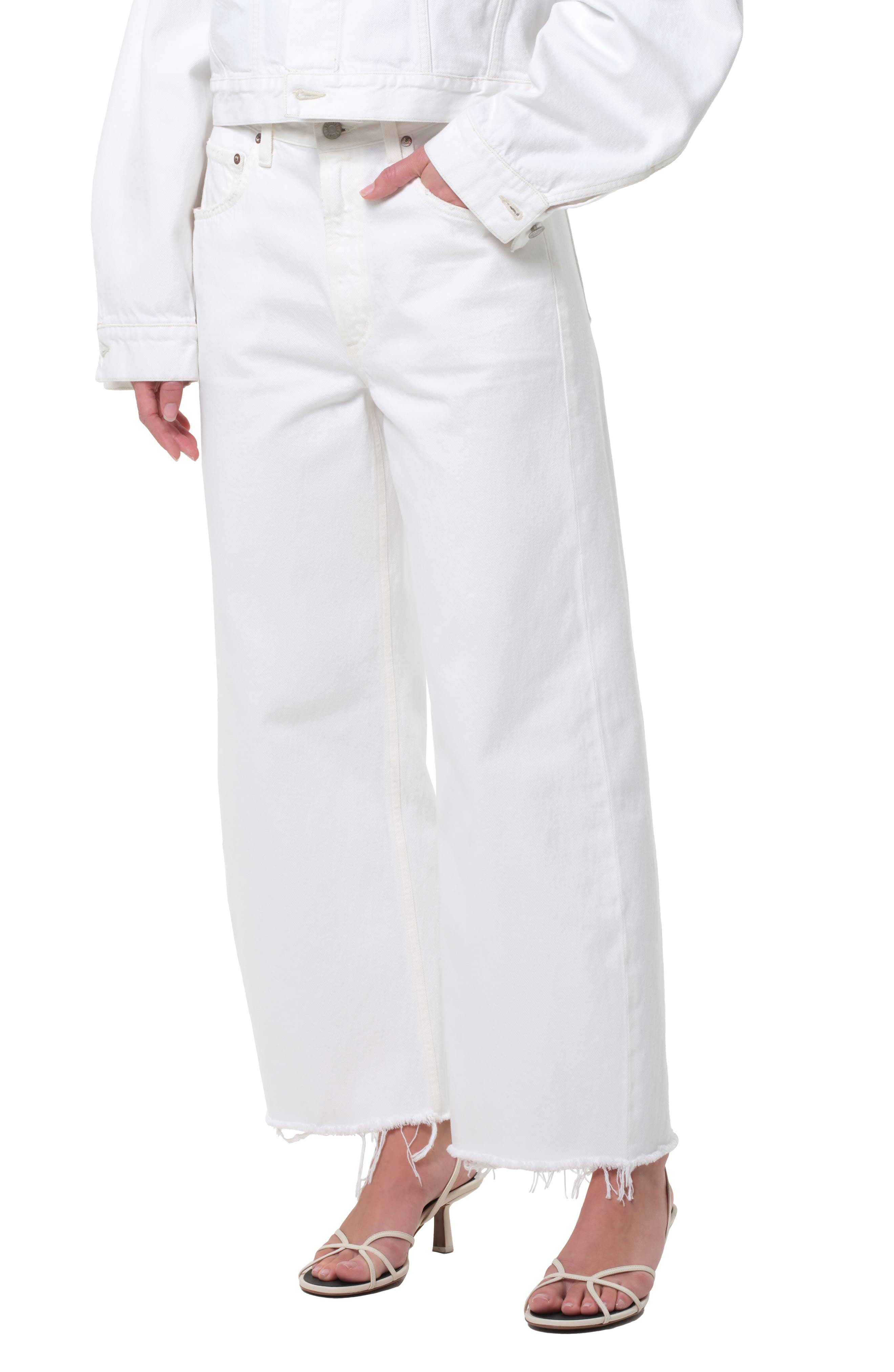 Low Curve Frayed Jeans - image 1