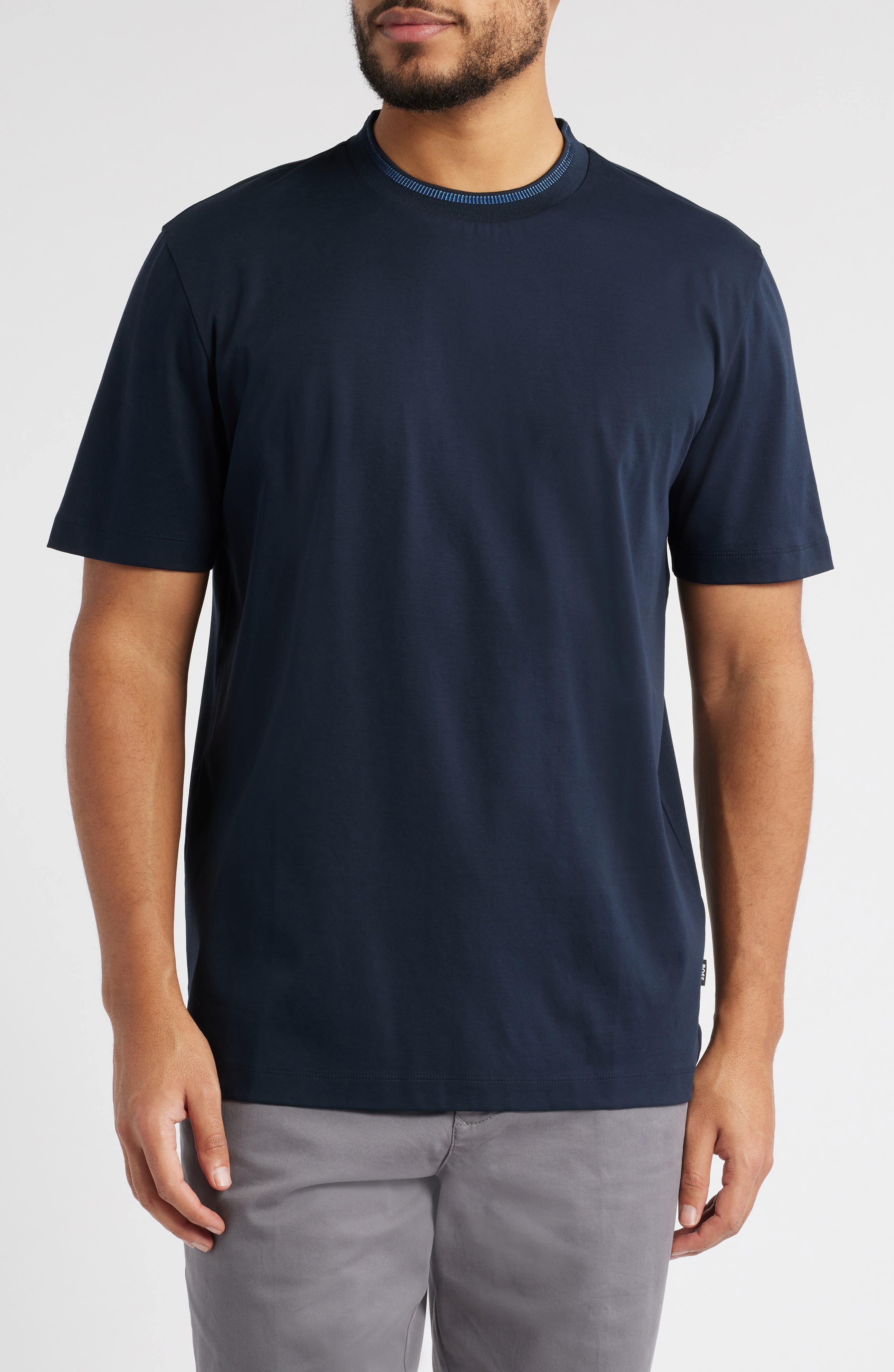 Tessler Tipped Cotton Crewneck T-Shirt - image 1