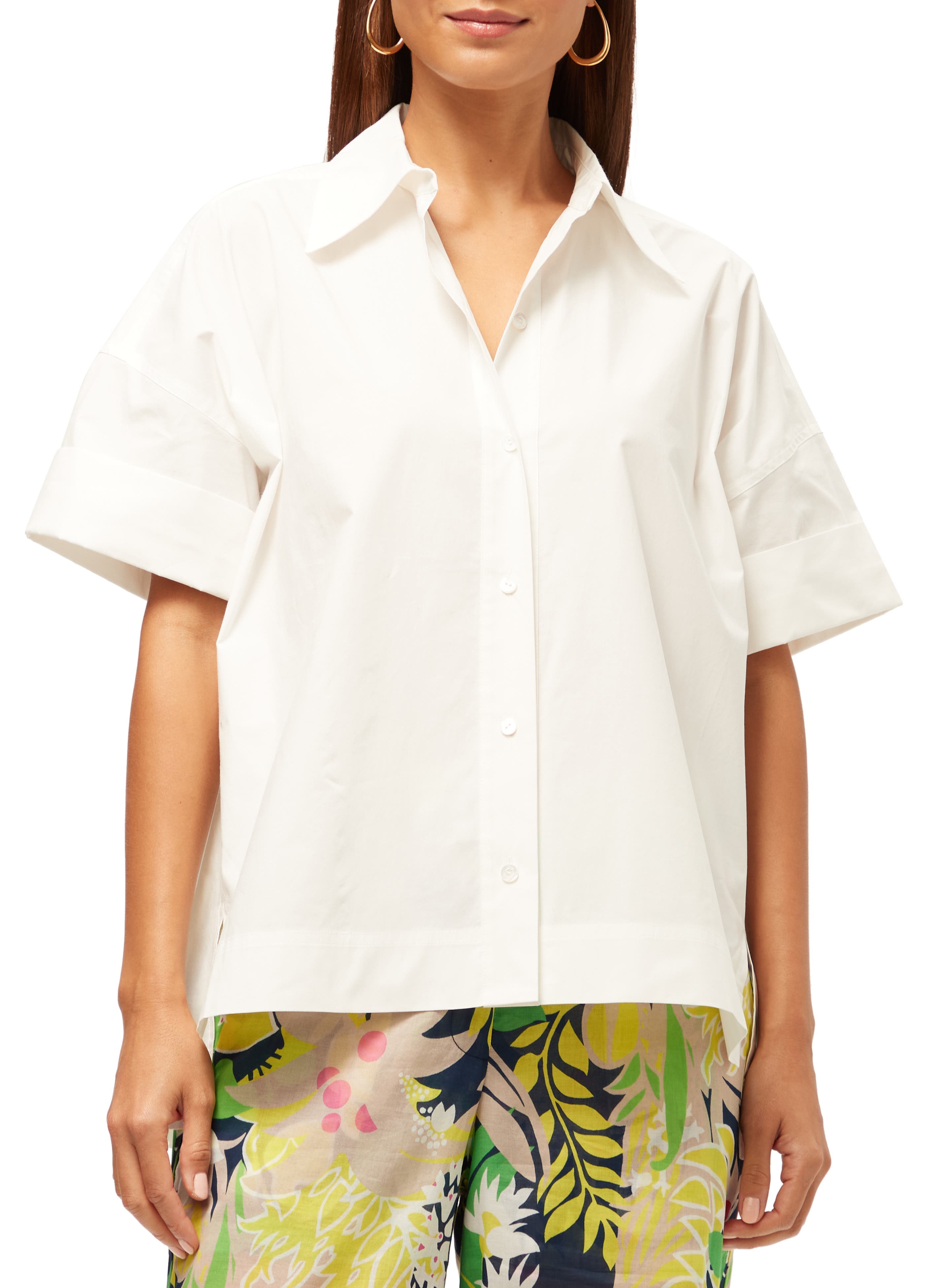 Oversized Button Up Poplin Opponent Top - image 1