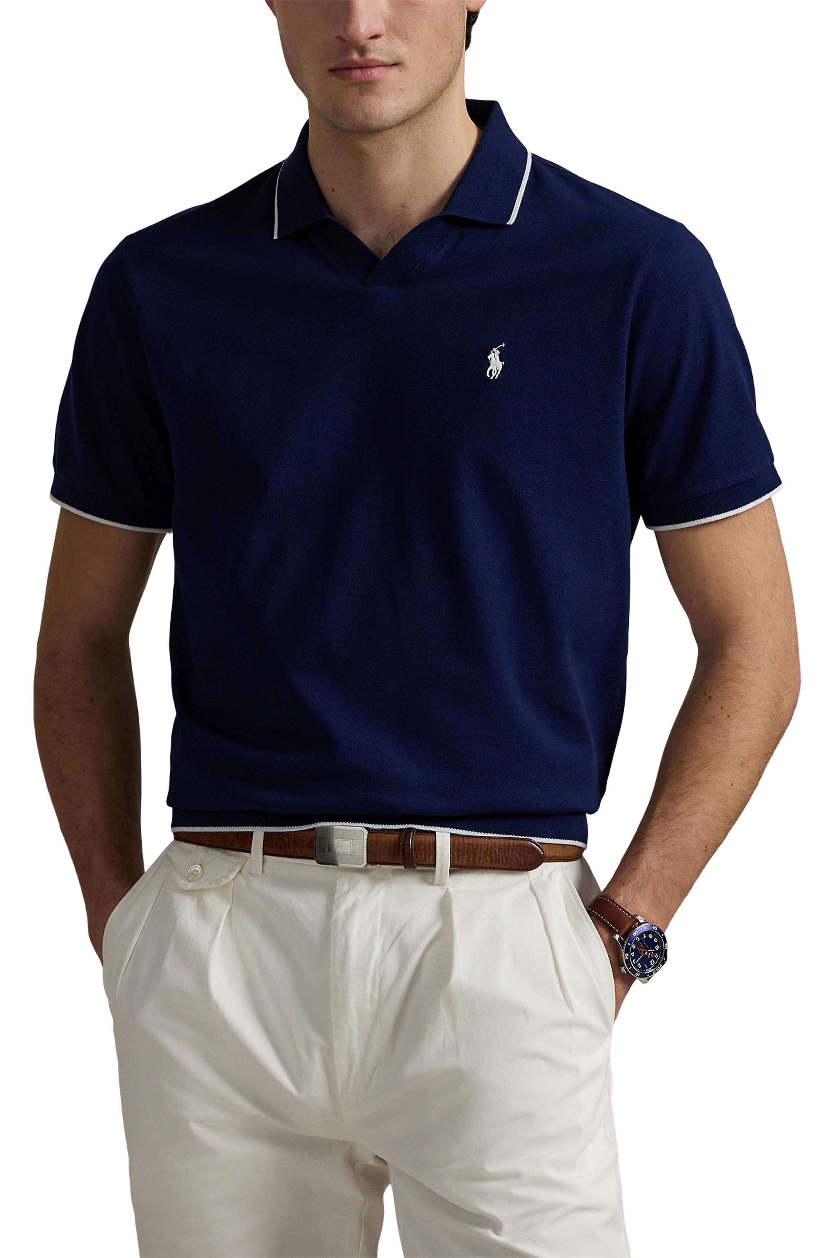 Jacquard Mesh Polo - image 1
