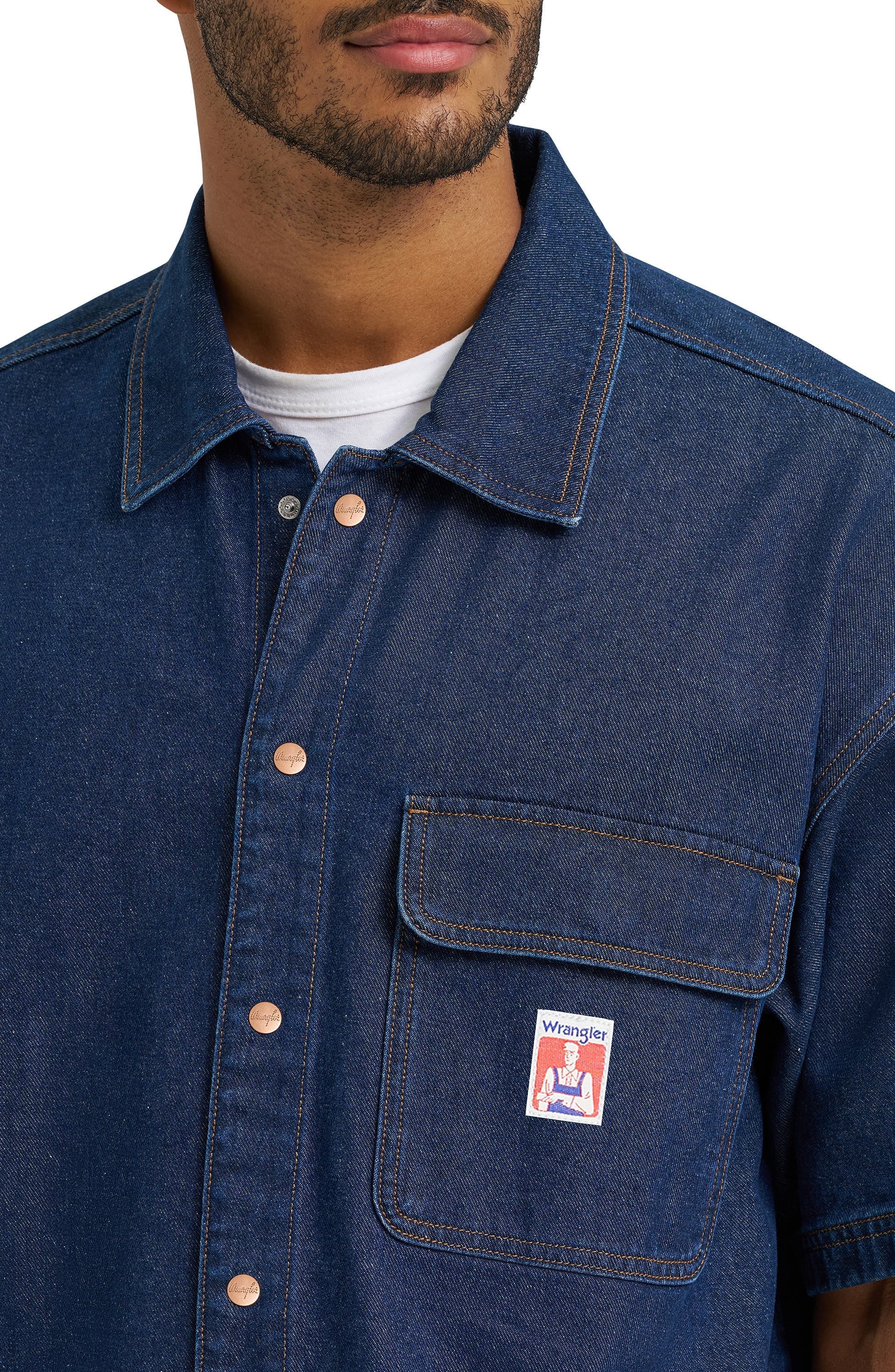 Short Sleeve Denim Overshirt - image 2