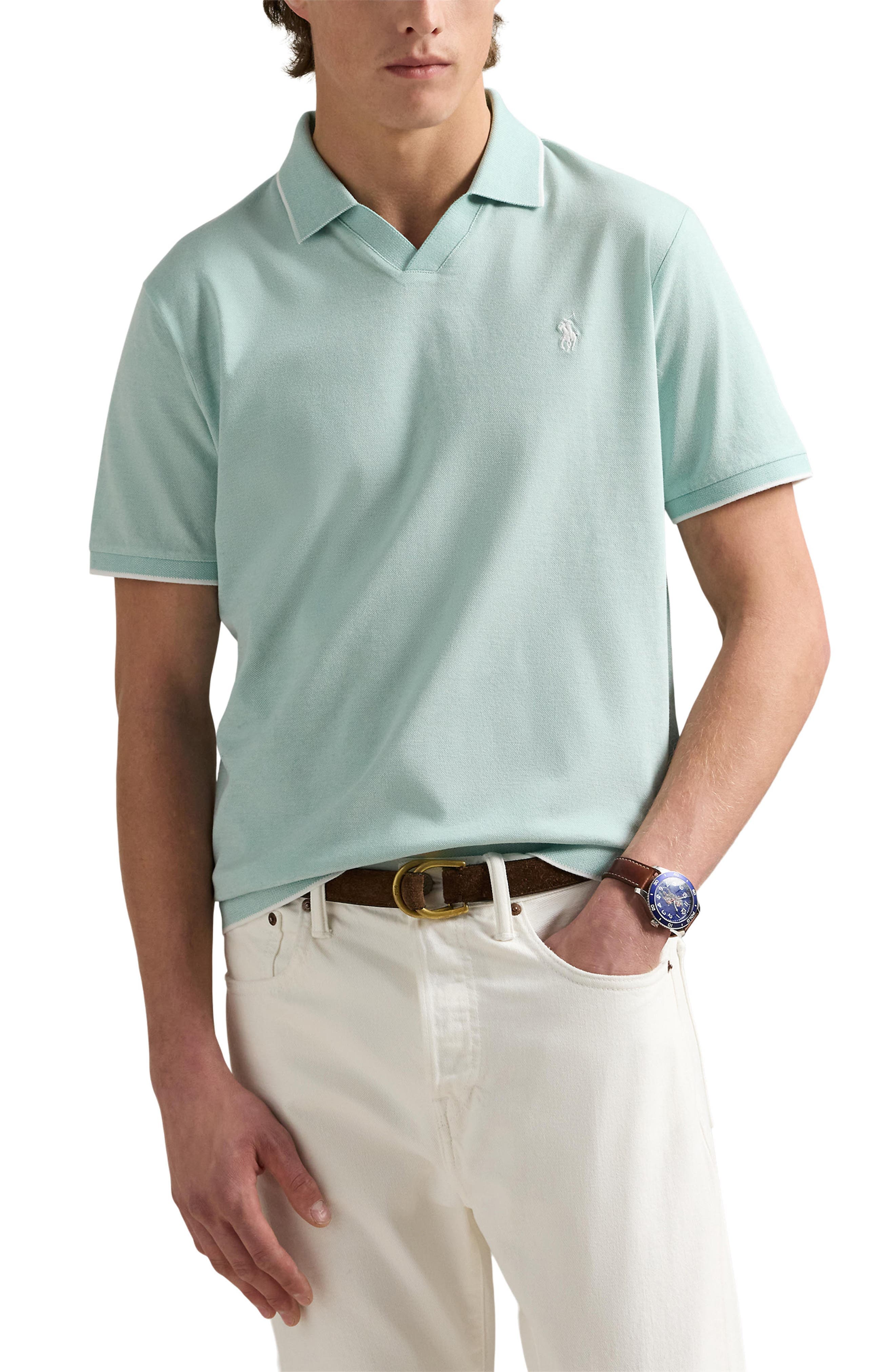 Jacquard Mesh Polo Shirt - image 3