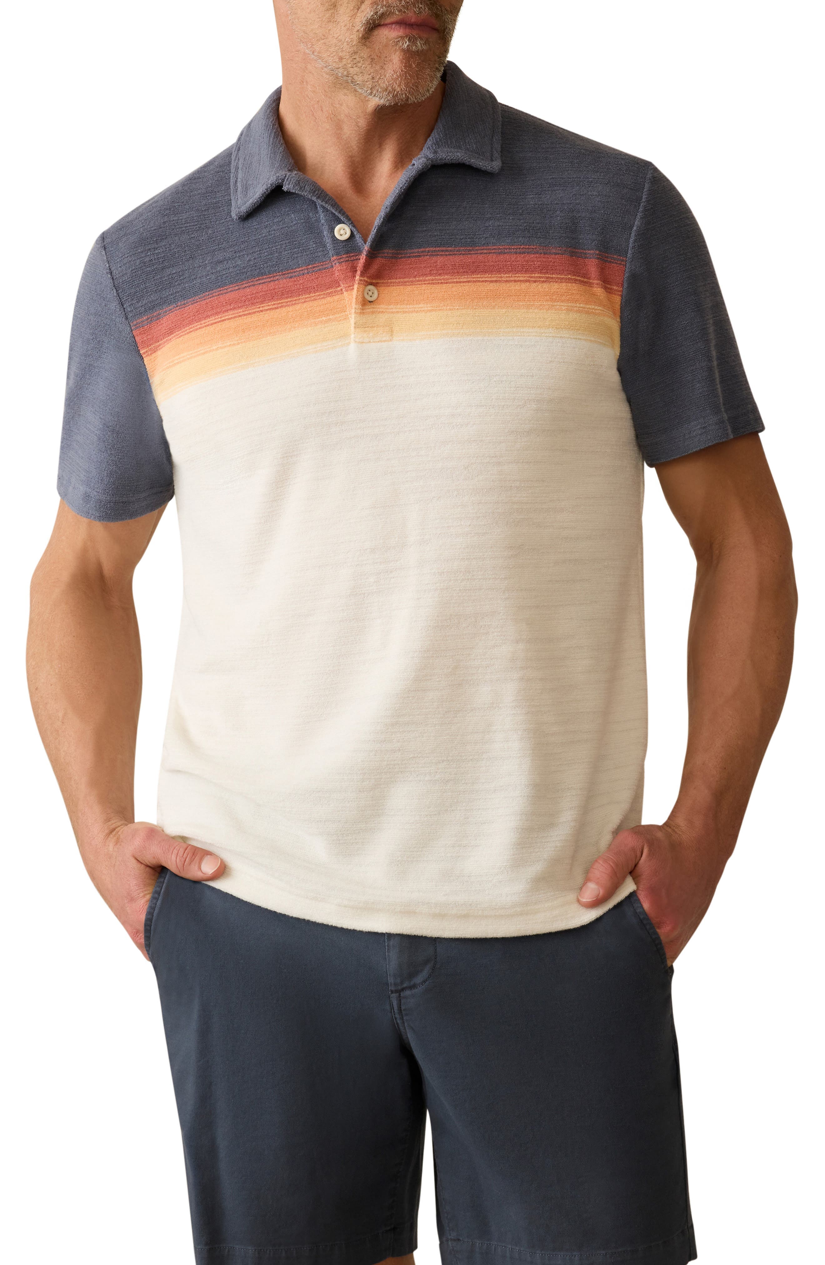 Cabana Surf Stripe Terry Cloth Polo - image 1