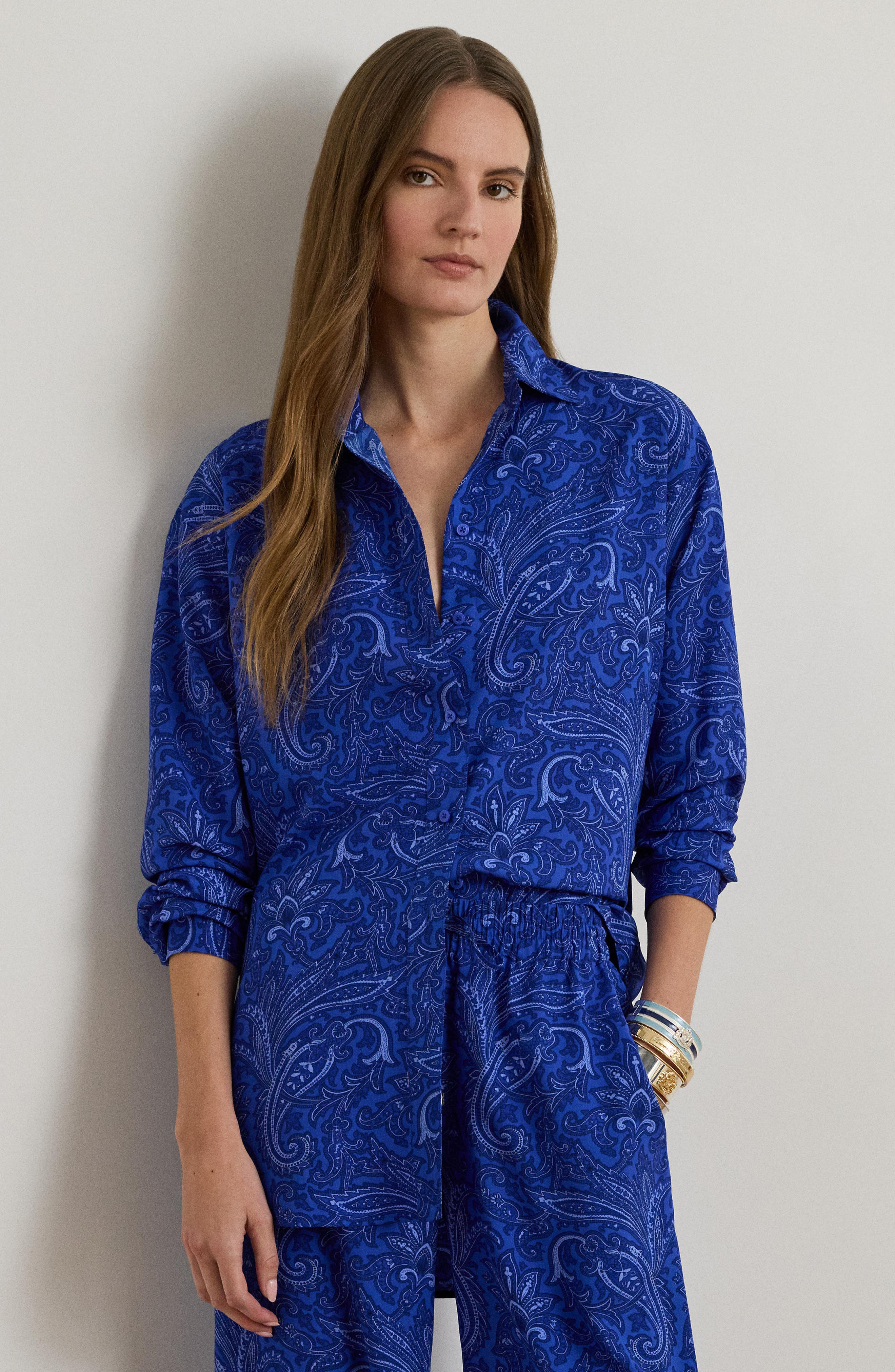 Paisley Print Button-Up Shirt - image 2