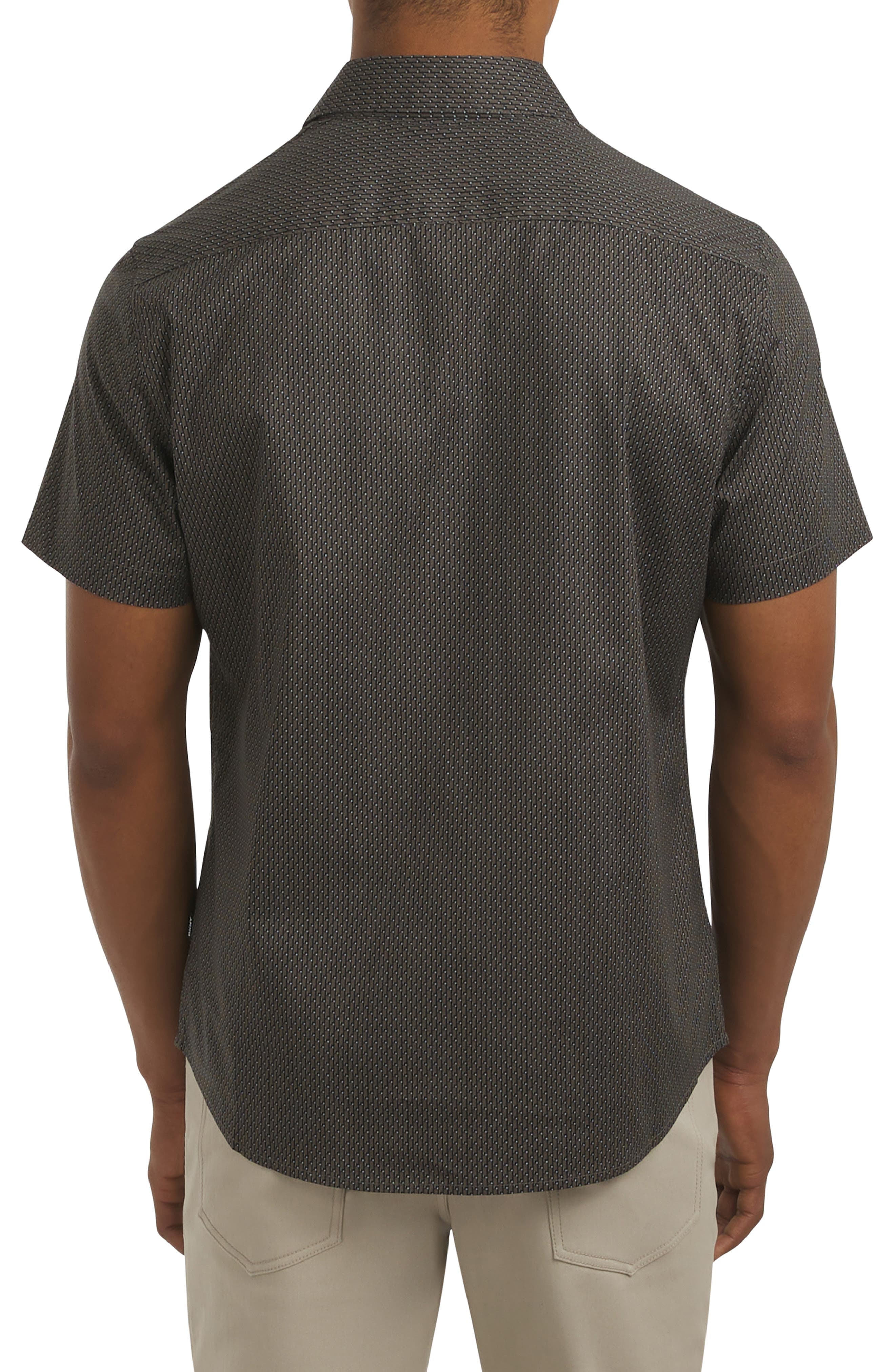Campbell Short Sleeve Stretch Cotton Button-Up Shirt - image 2
