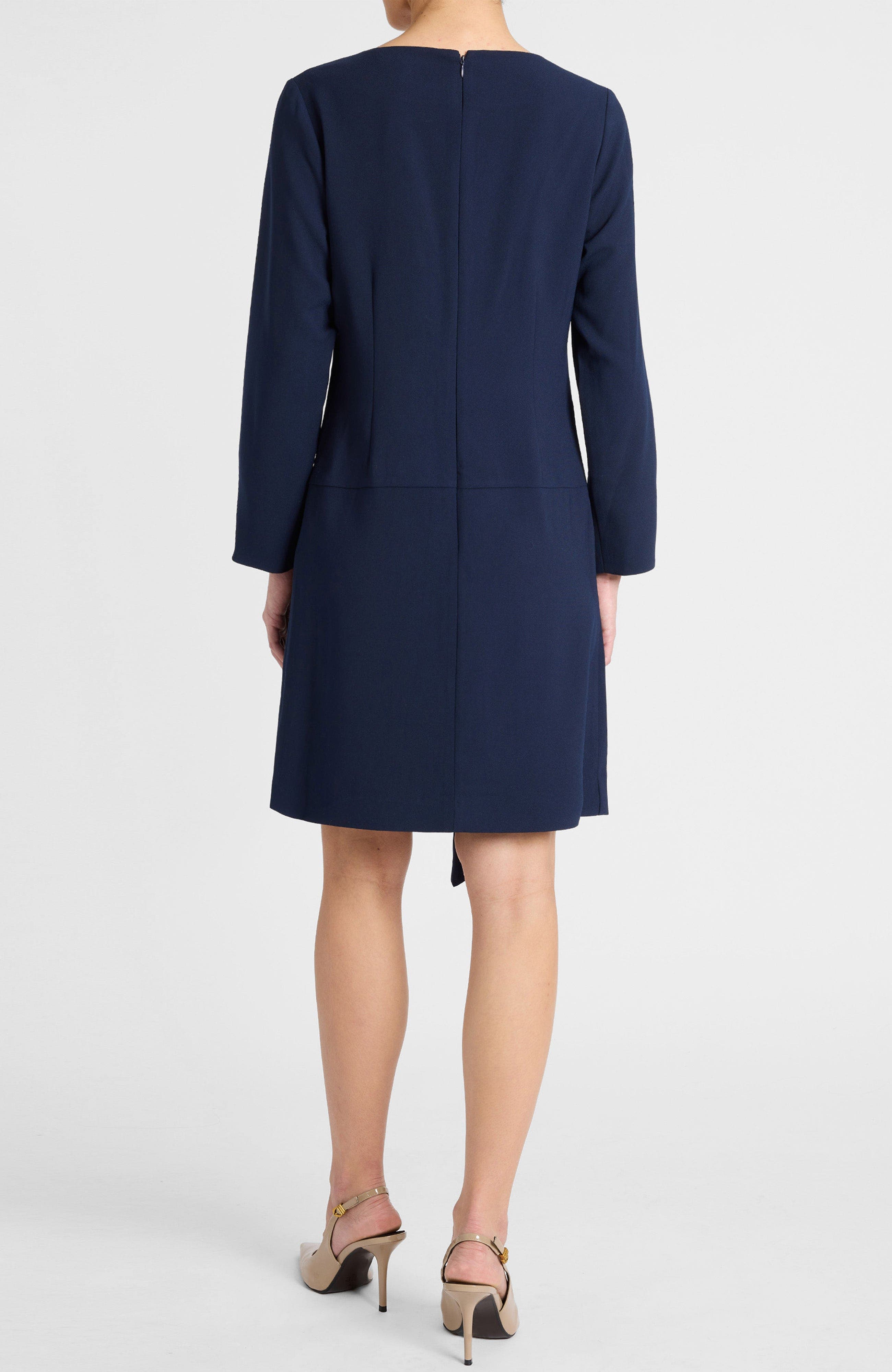 Essie Shift Dress with Grommet Detail in Soft Crepe - image 4