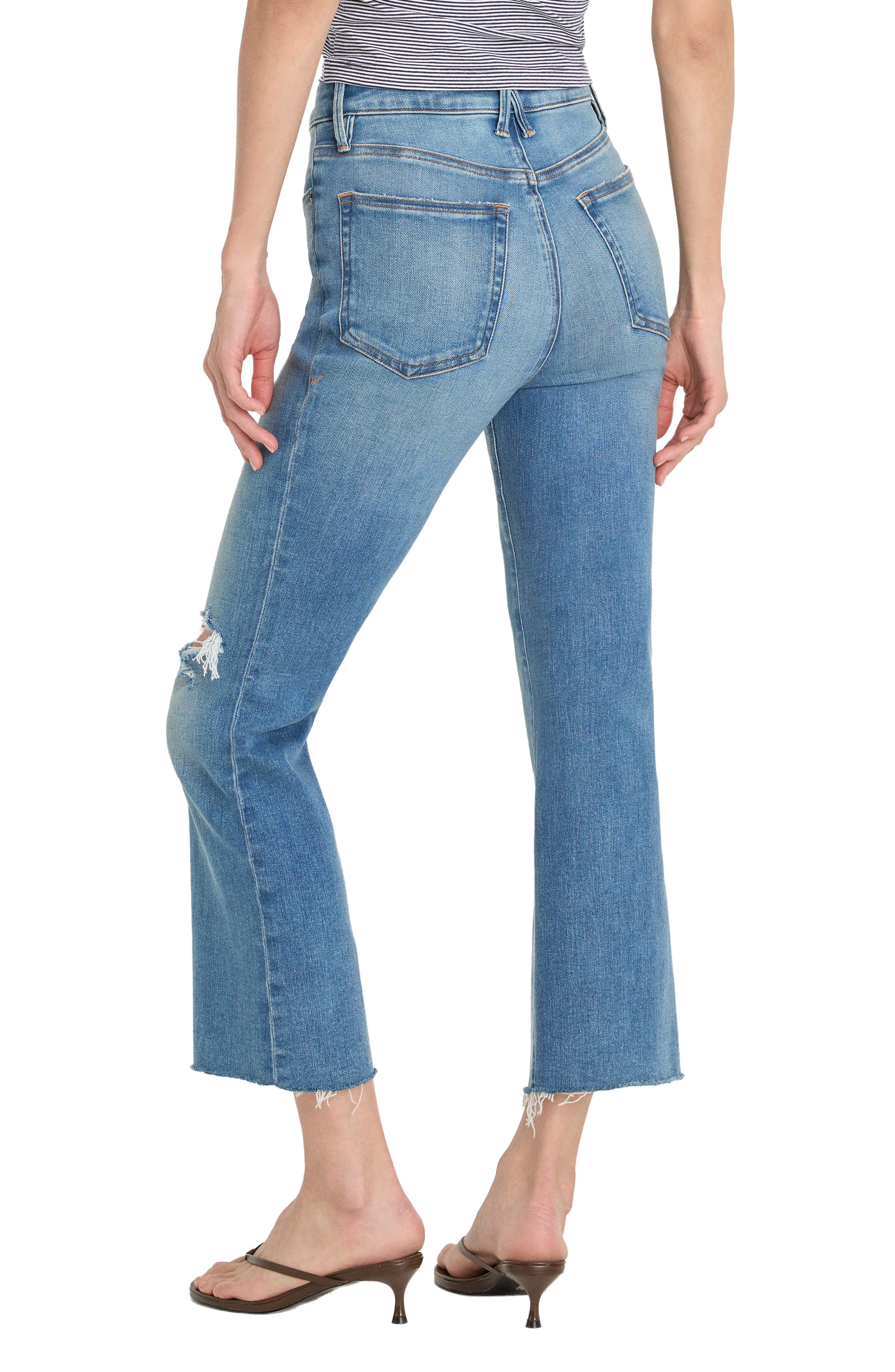 Soft-Tech Good Legs Ripped Crop Mini Bootcut Jeans - image 2