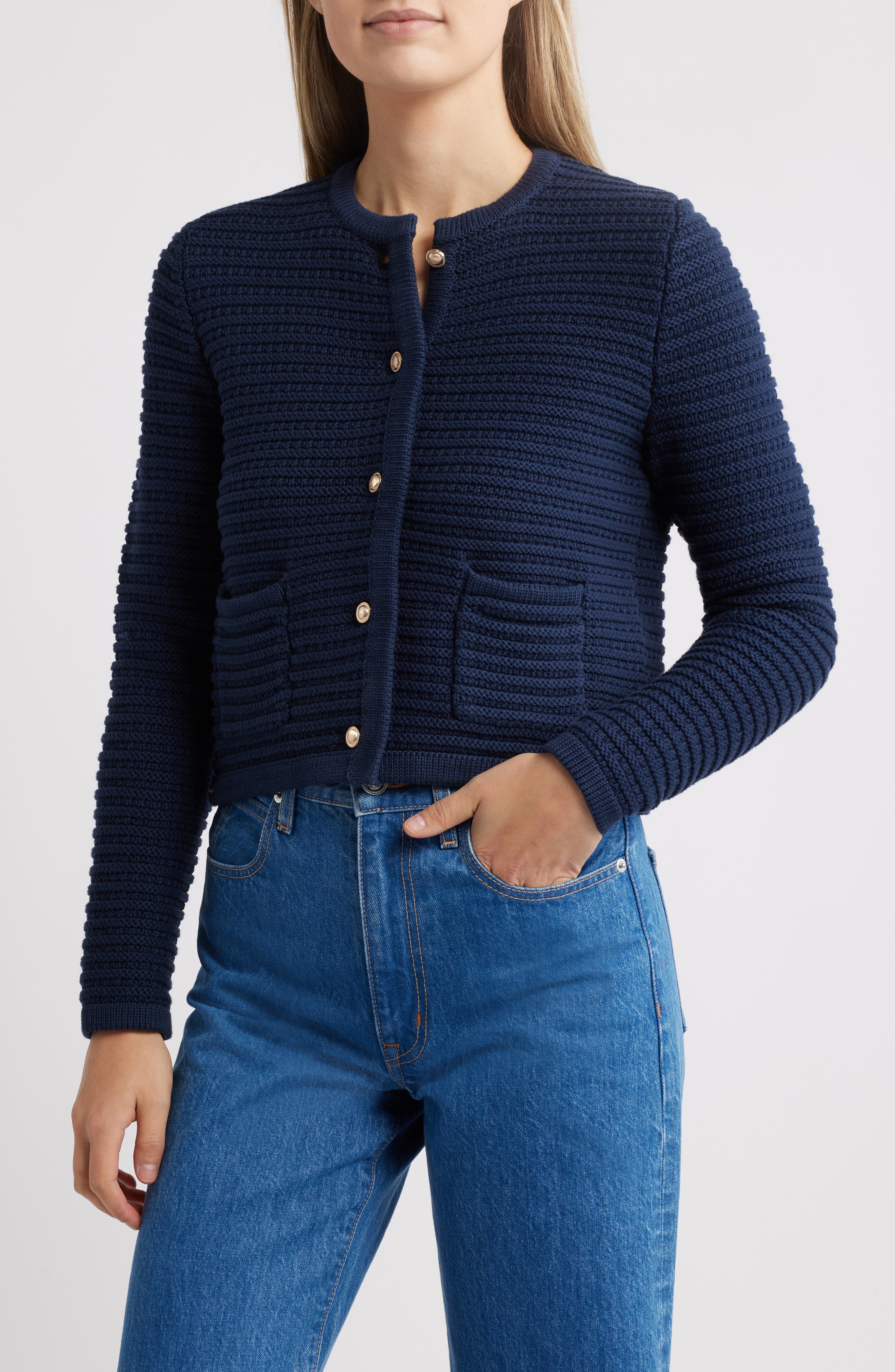 Textured Pima Cotton Cardigan - image 1