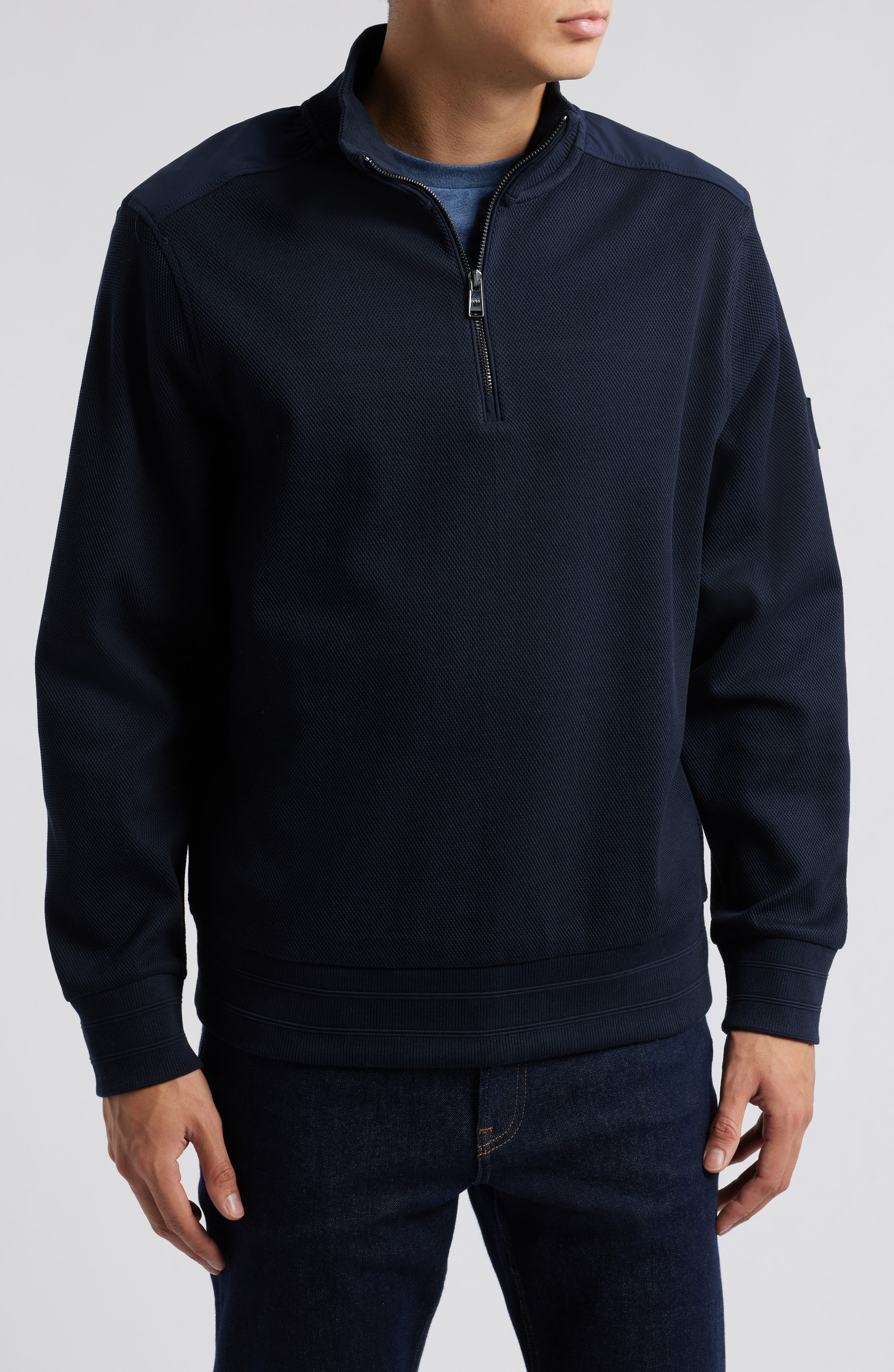 Sidney Cotton Pique Half Zip Pullover - image 1