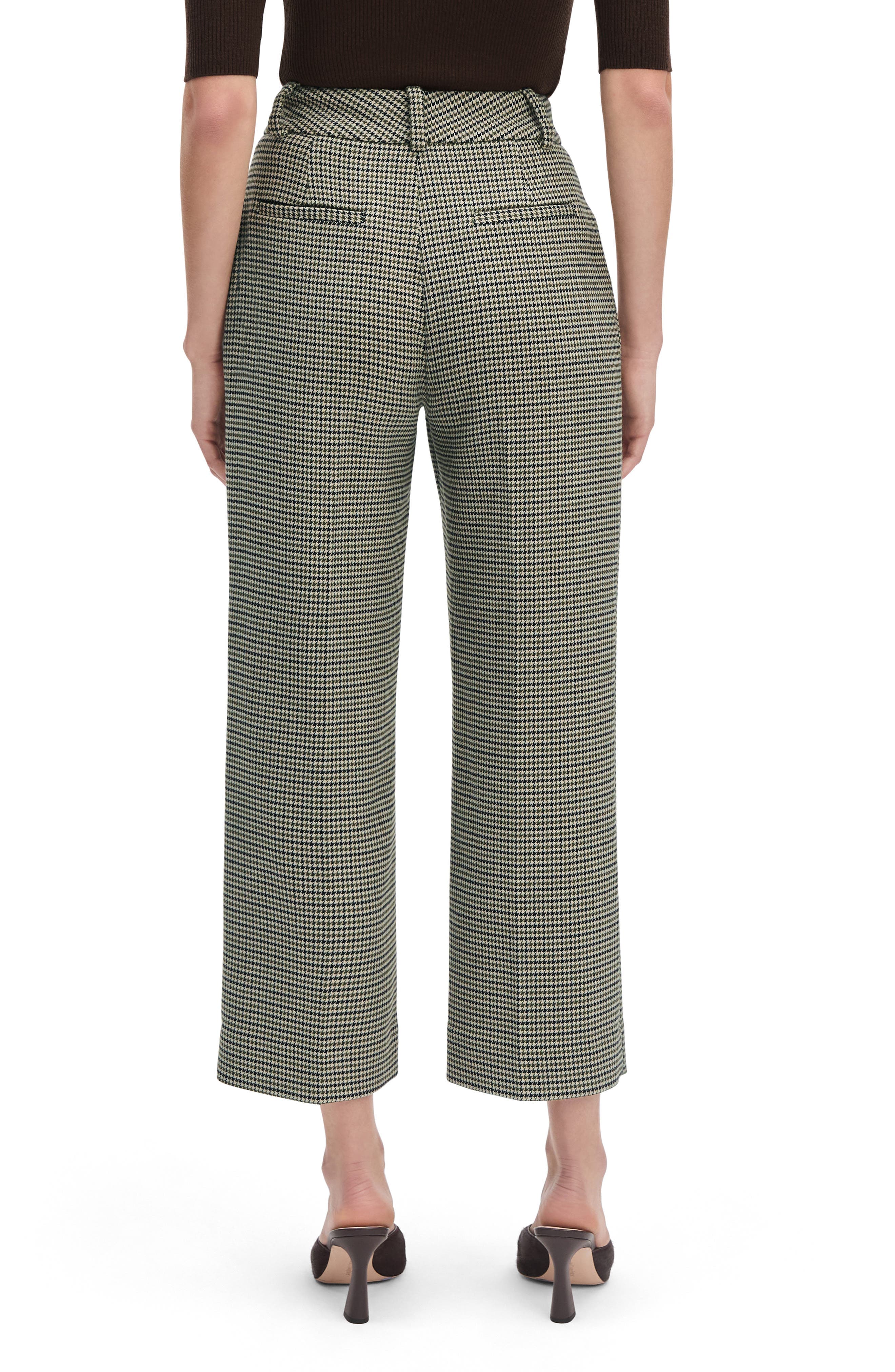 Fiona Houndstooth Ankle Straight Leg Pants - image 2
