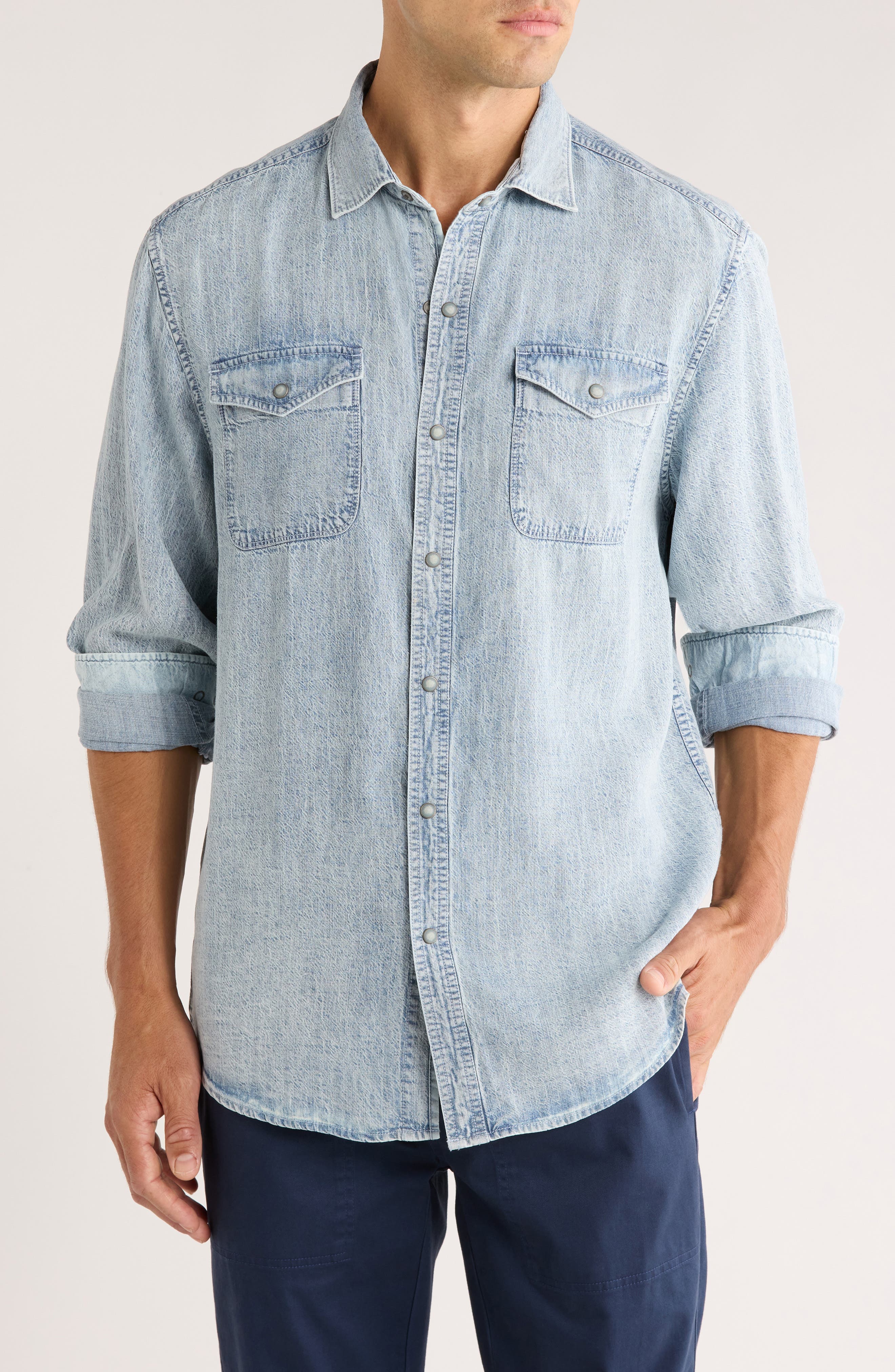 Go West Lyocell & Linen Snap-Up Western Shirt - image 1