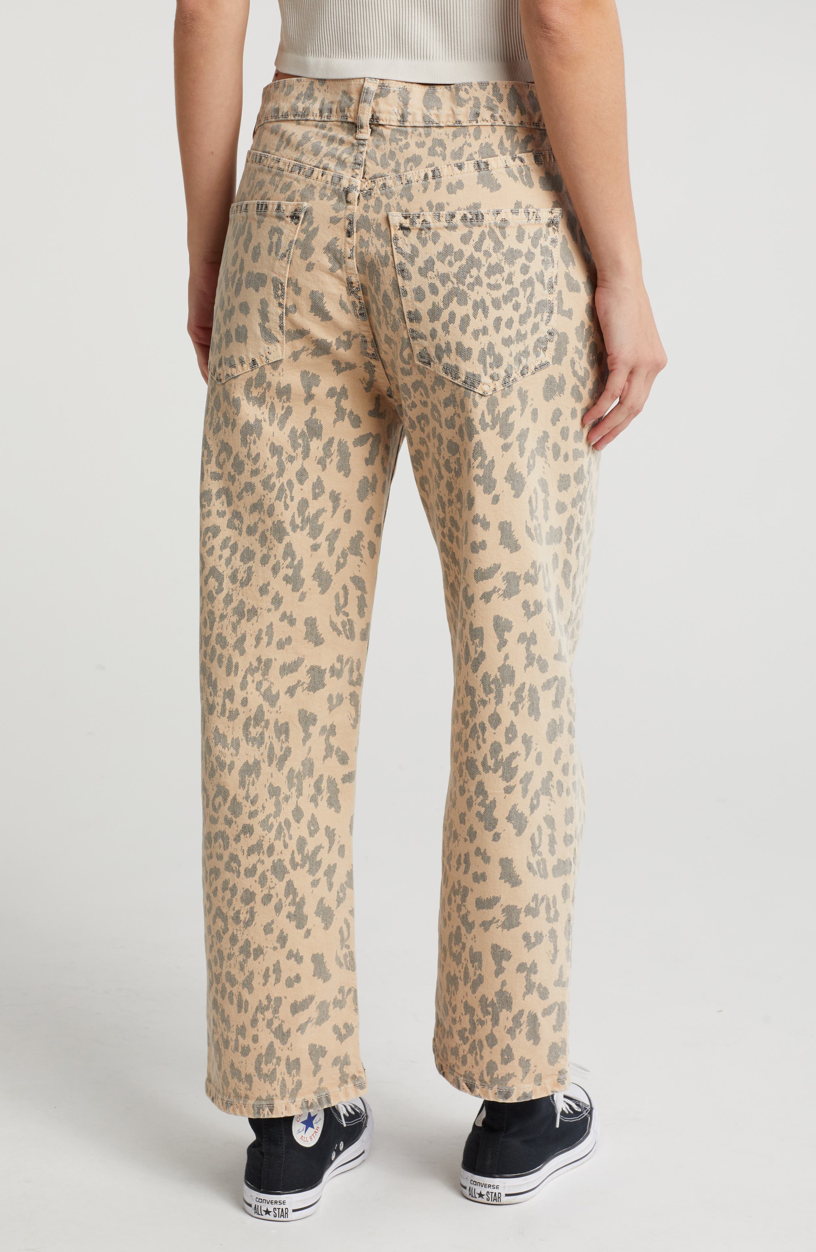 The Wayne Leopard Print Crop Straight Leg Jeans - image 2