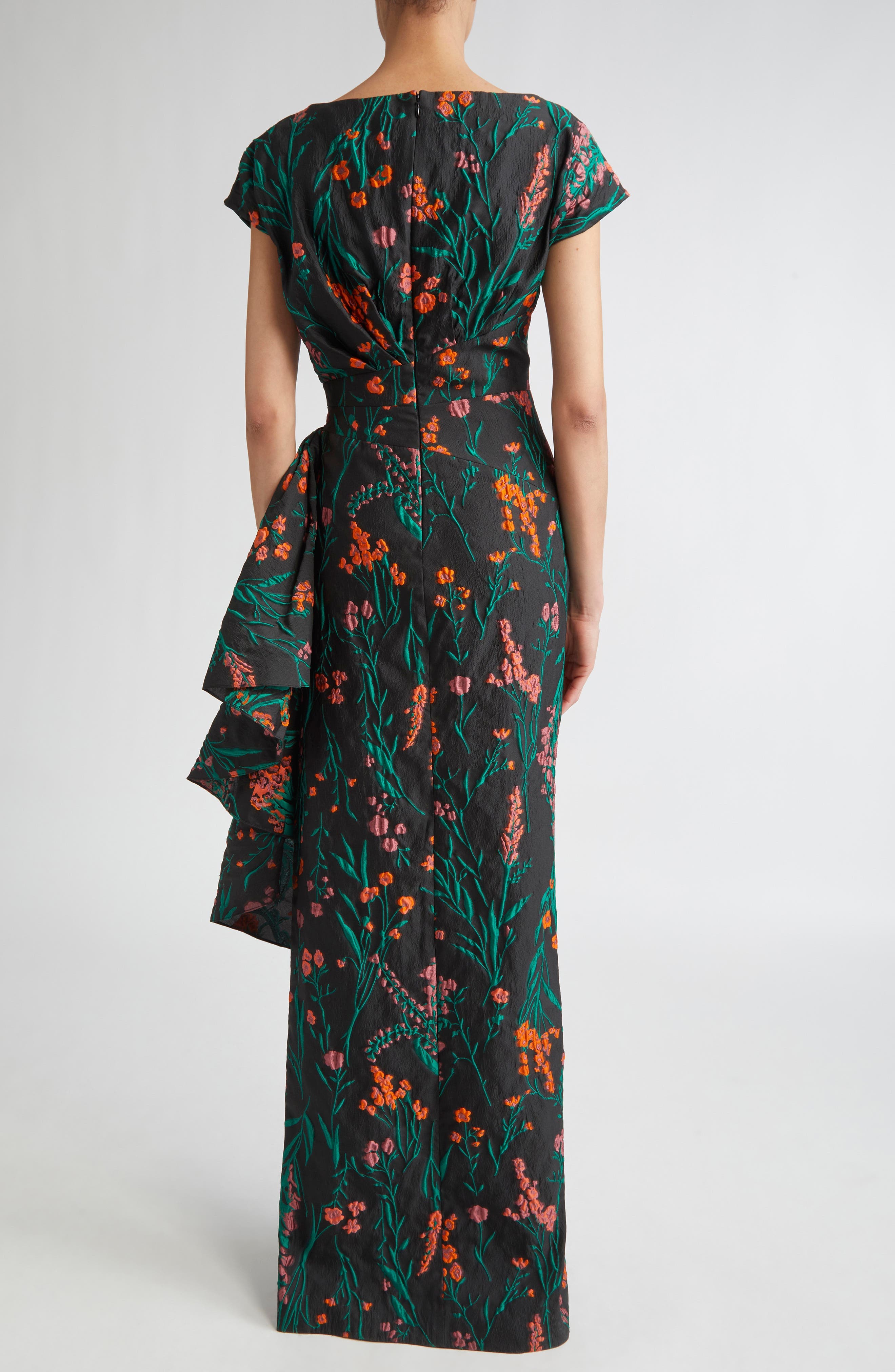 Florence Ruched Floral Jacquard Gown - image 2
