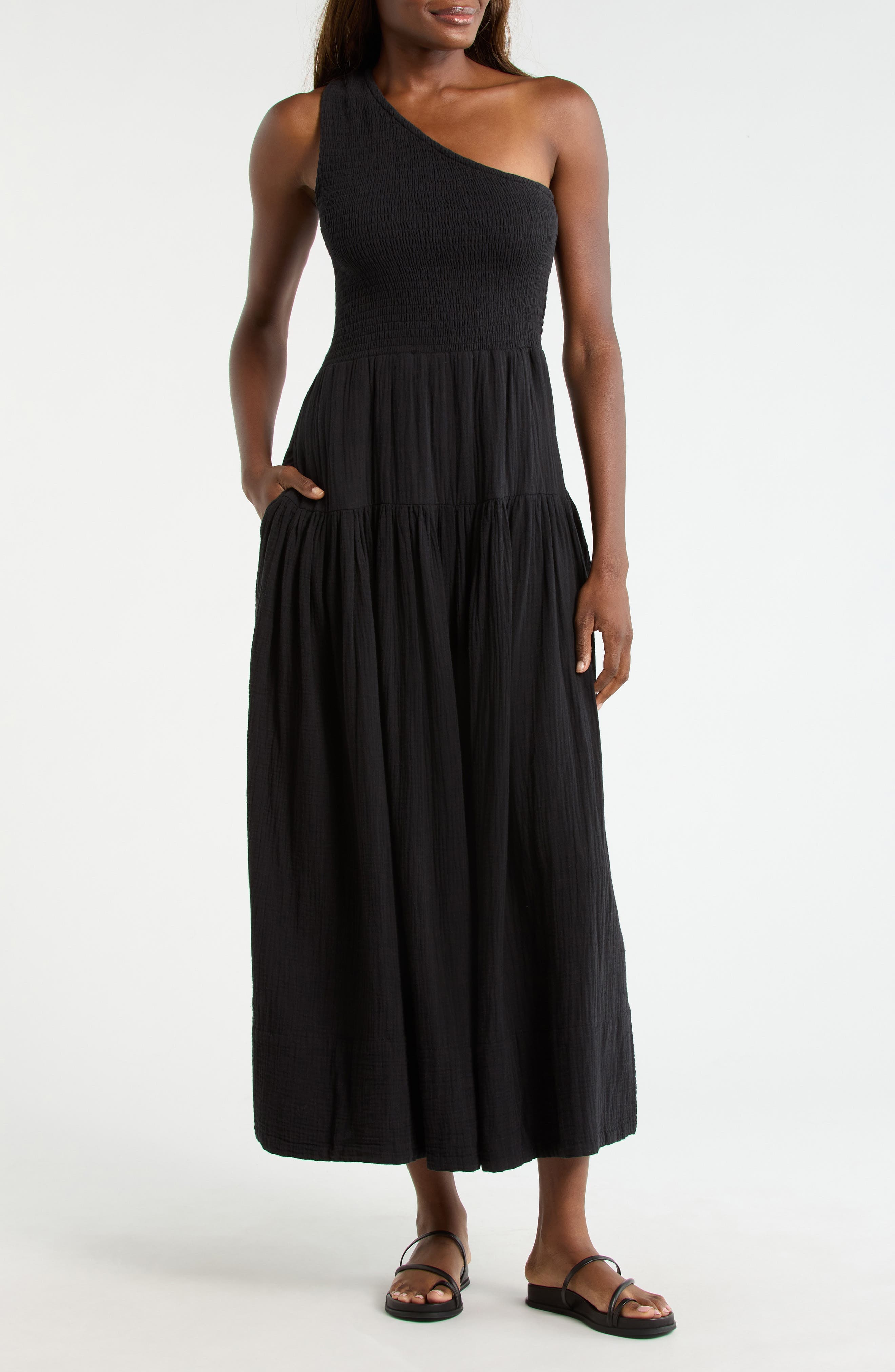 New Smocked Tiered Cover-Up Maxi Dress - image 1