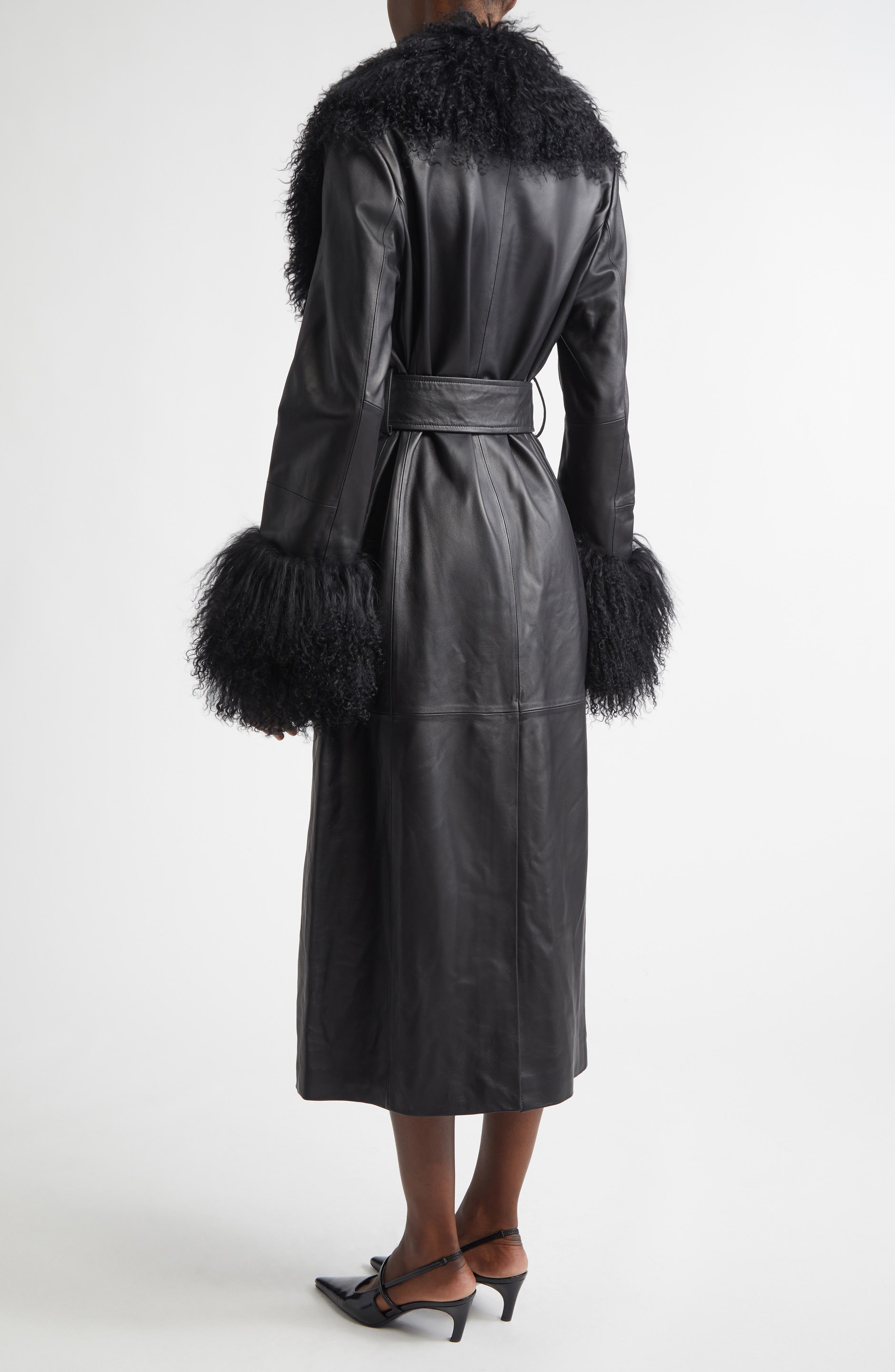 Monica Lambskin & Genuine Shearling Coat - image 2