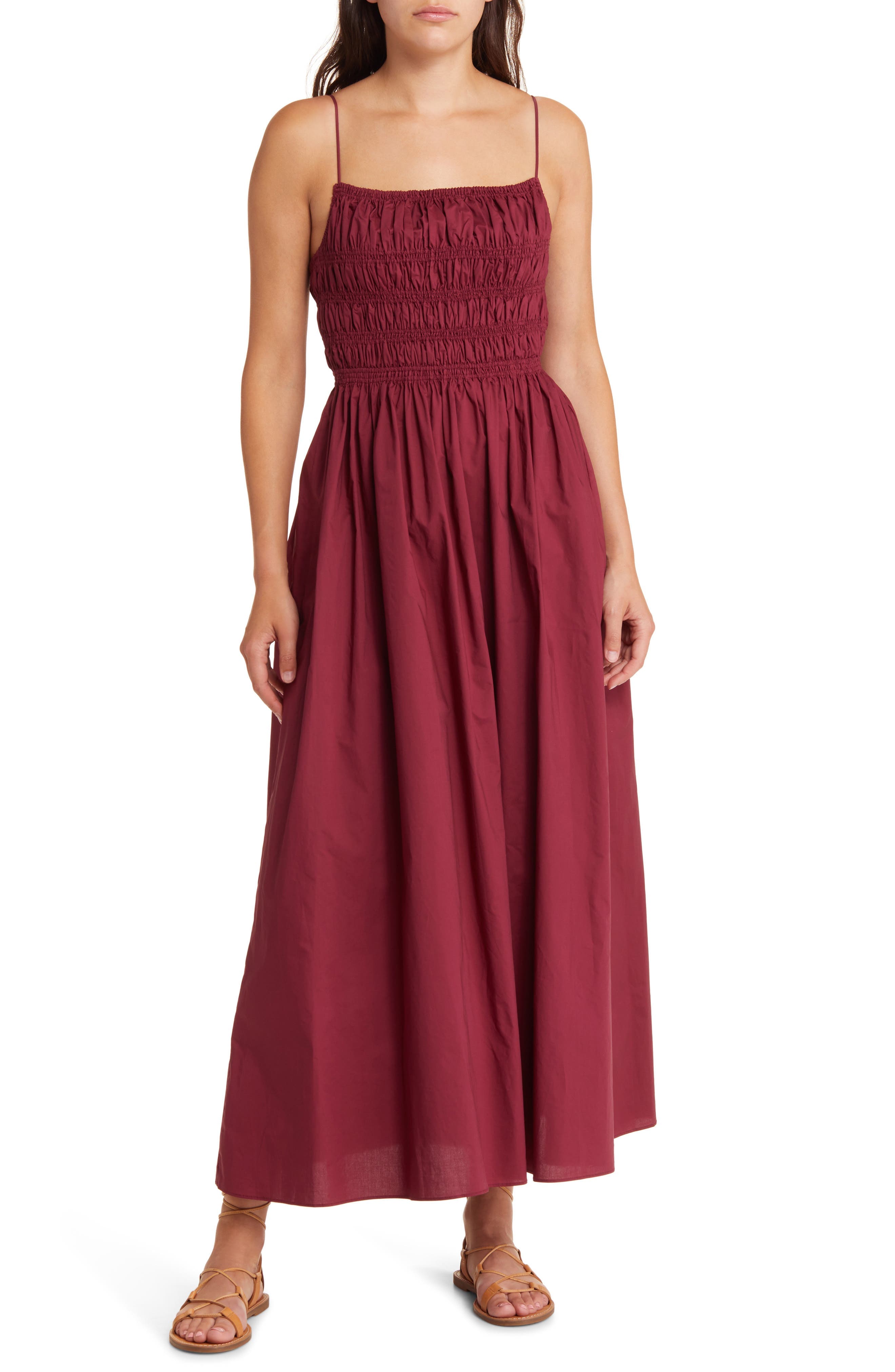 Smocked Tie Back Midi Dress - image 1