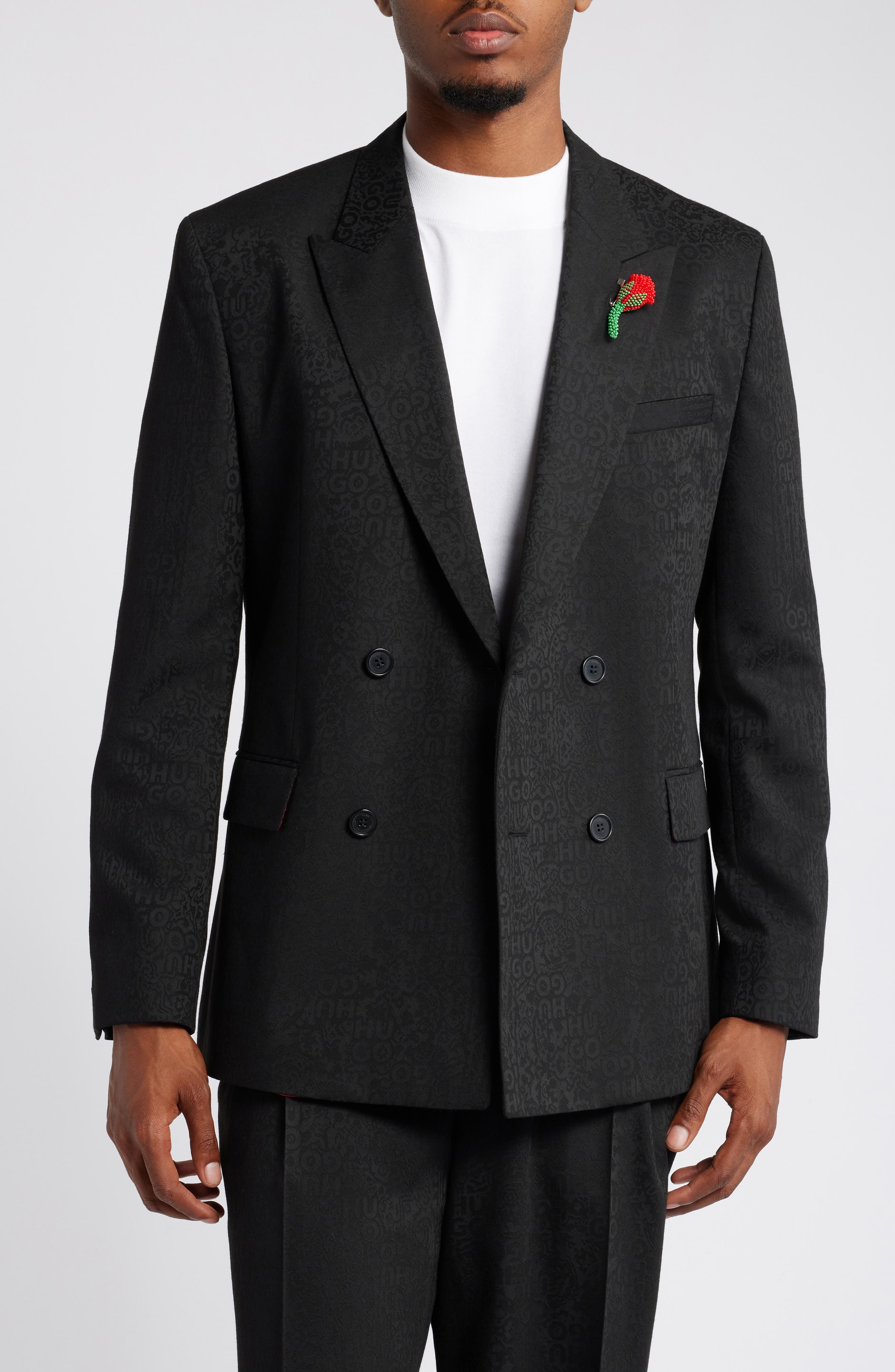 Hasan Modern Fit Logo Jacquard Sport Coat - image 1