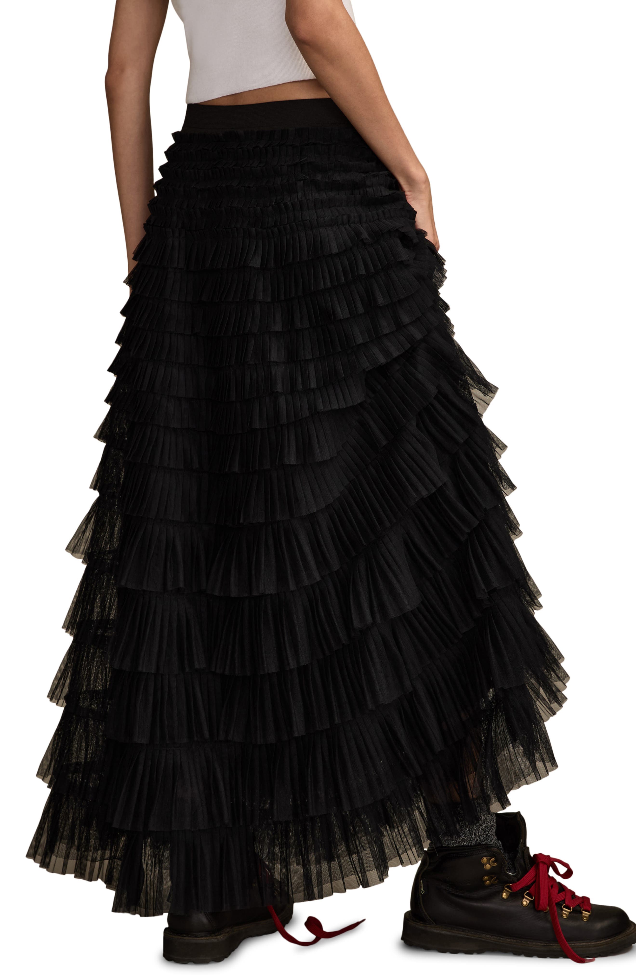 Tiered Ruffle Tulle Maxi Skirt - image 2