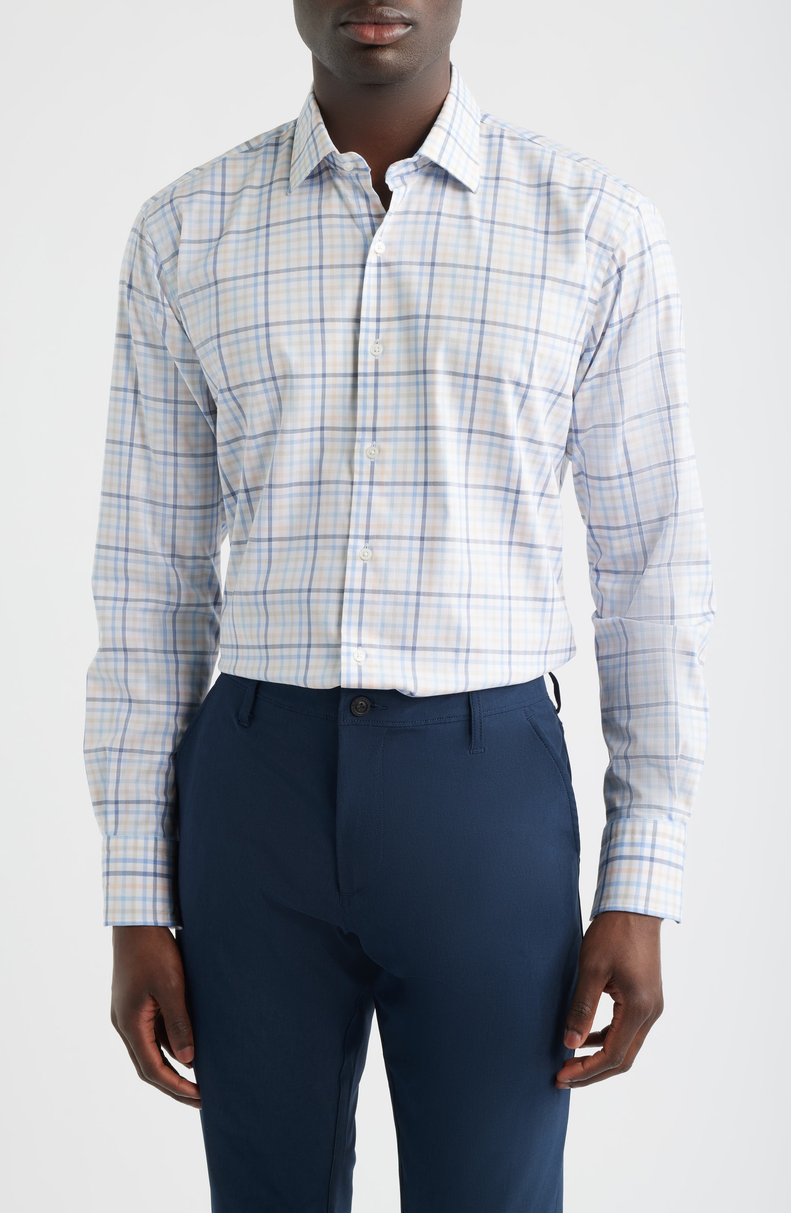 Warren Plaid Crown Light Button-Up Shirt - image 1