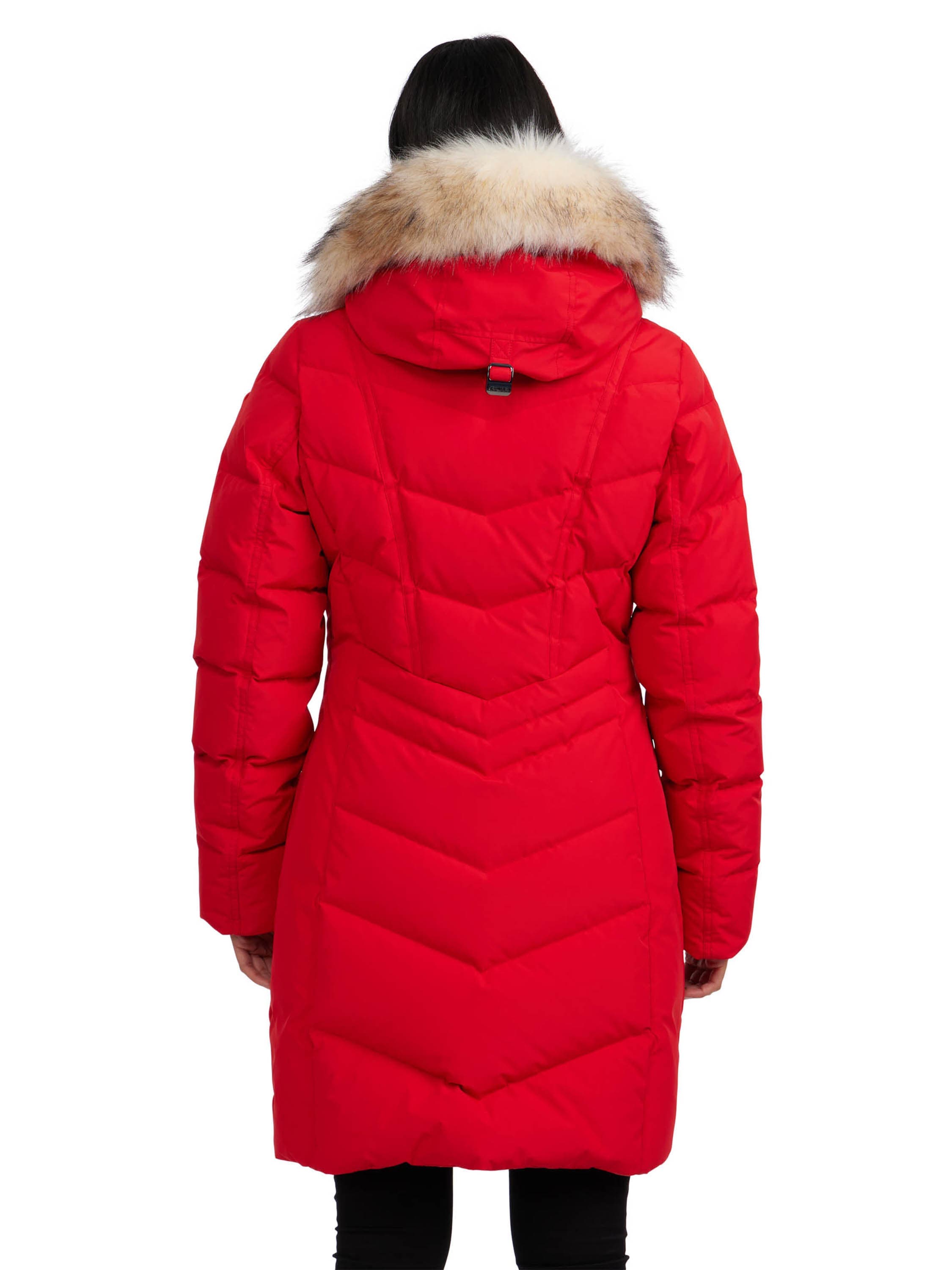 January Down Chevron Puffer with Detachable Hood Fur - image 4