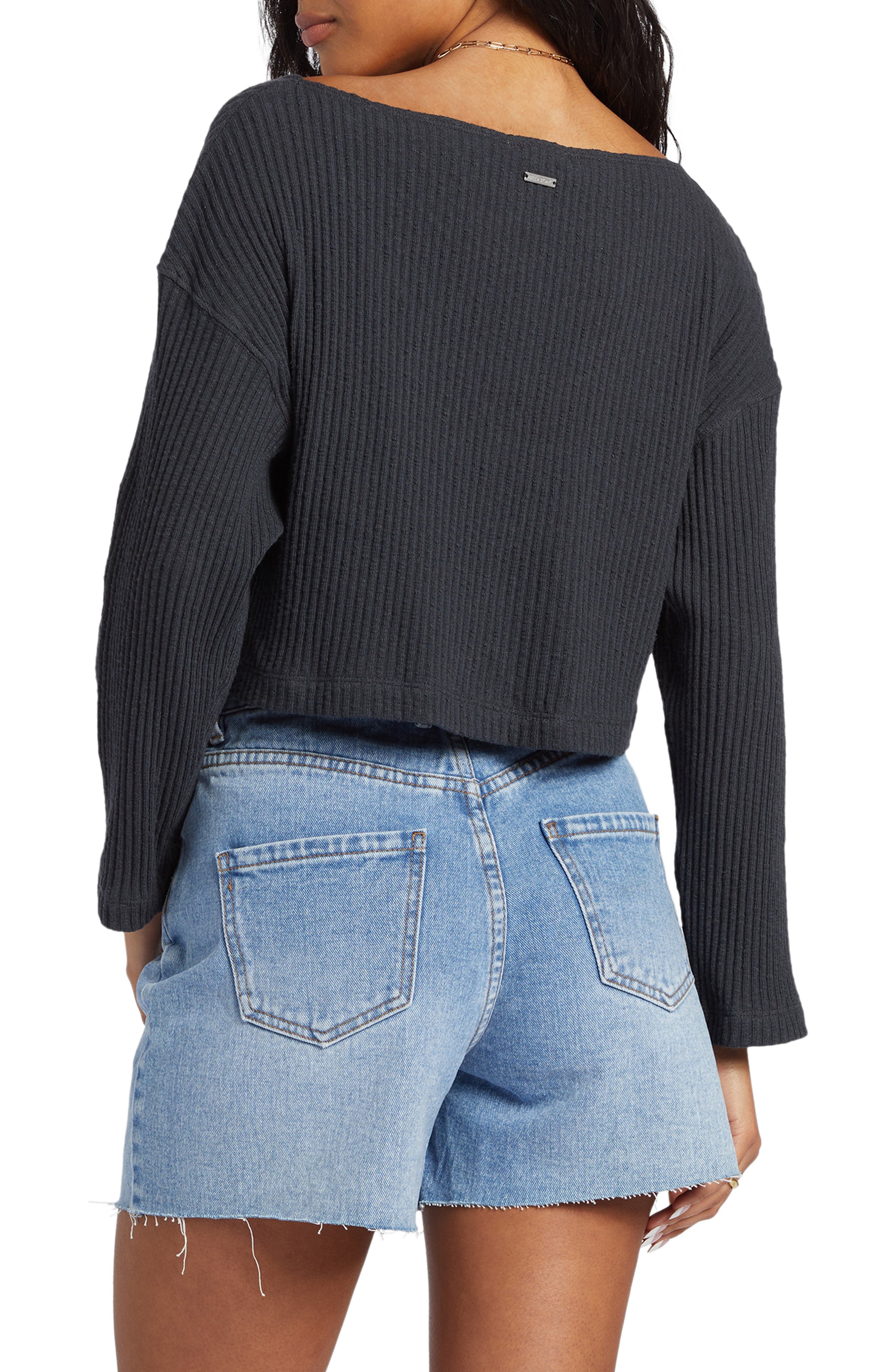 Easy As Rib Long Sleeve Crop Top - image 2