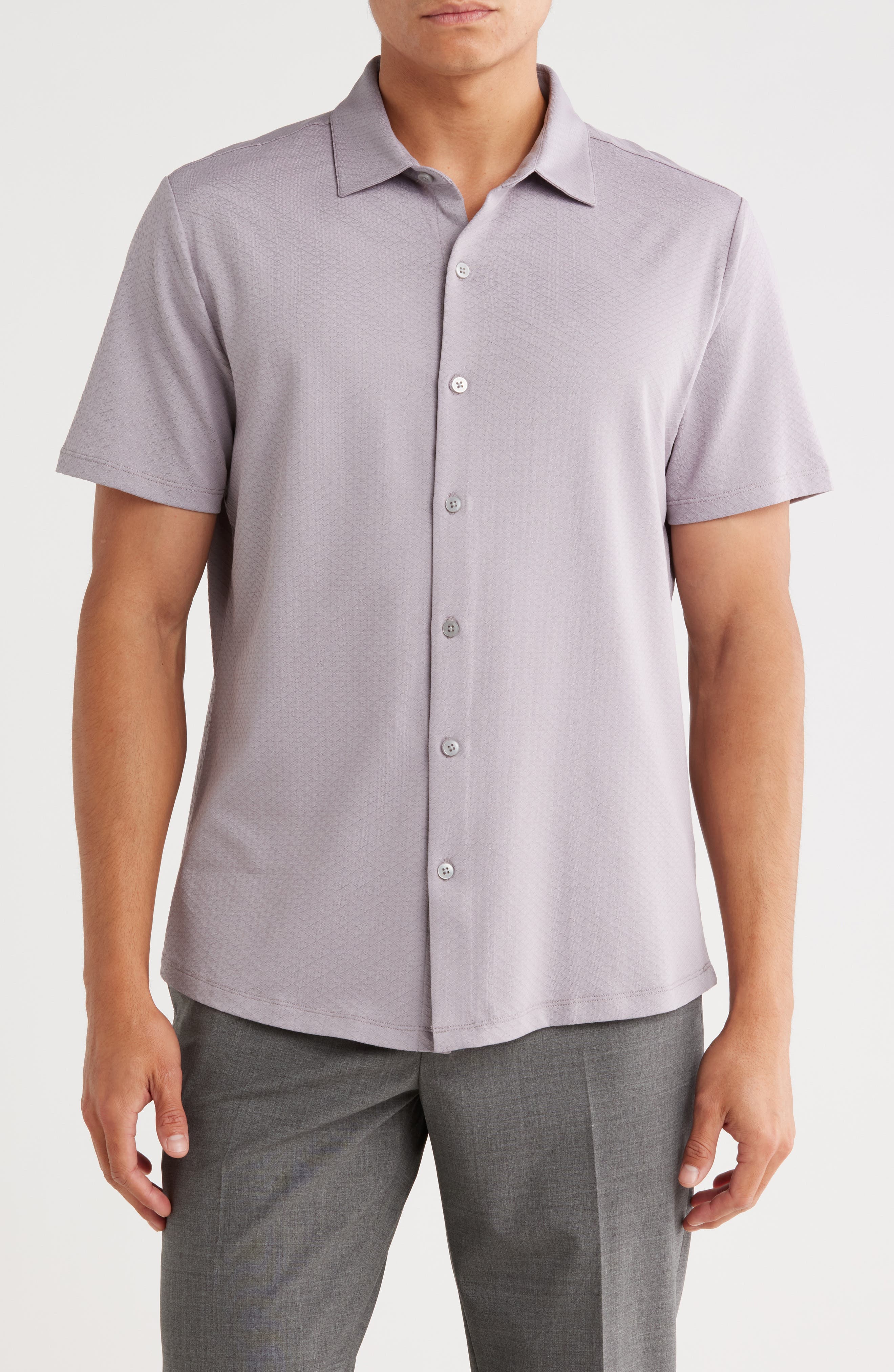 Glensea Short Sleeve Button-Up Knit Shirt - image 1