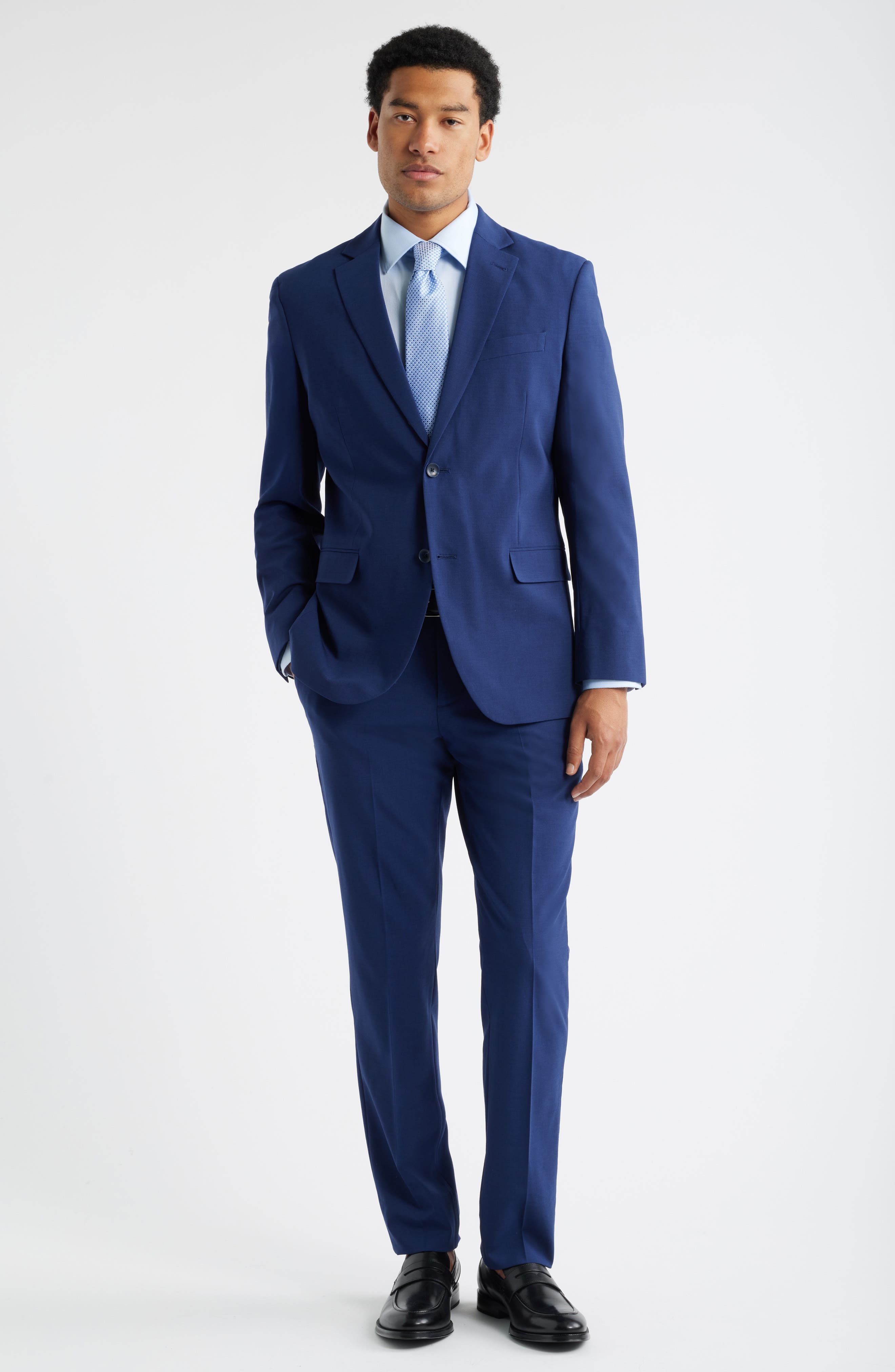Henrik Trim Fit Solid Stretch Wool Suit Jacket - image 4
