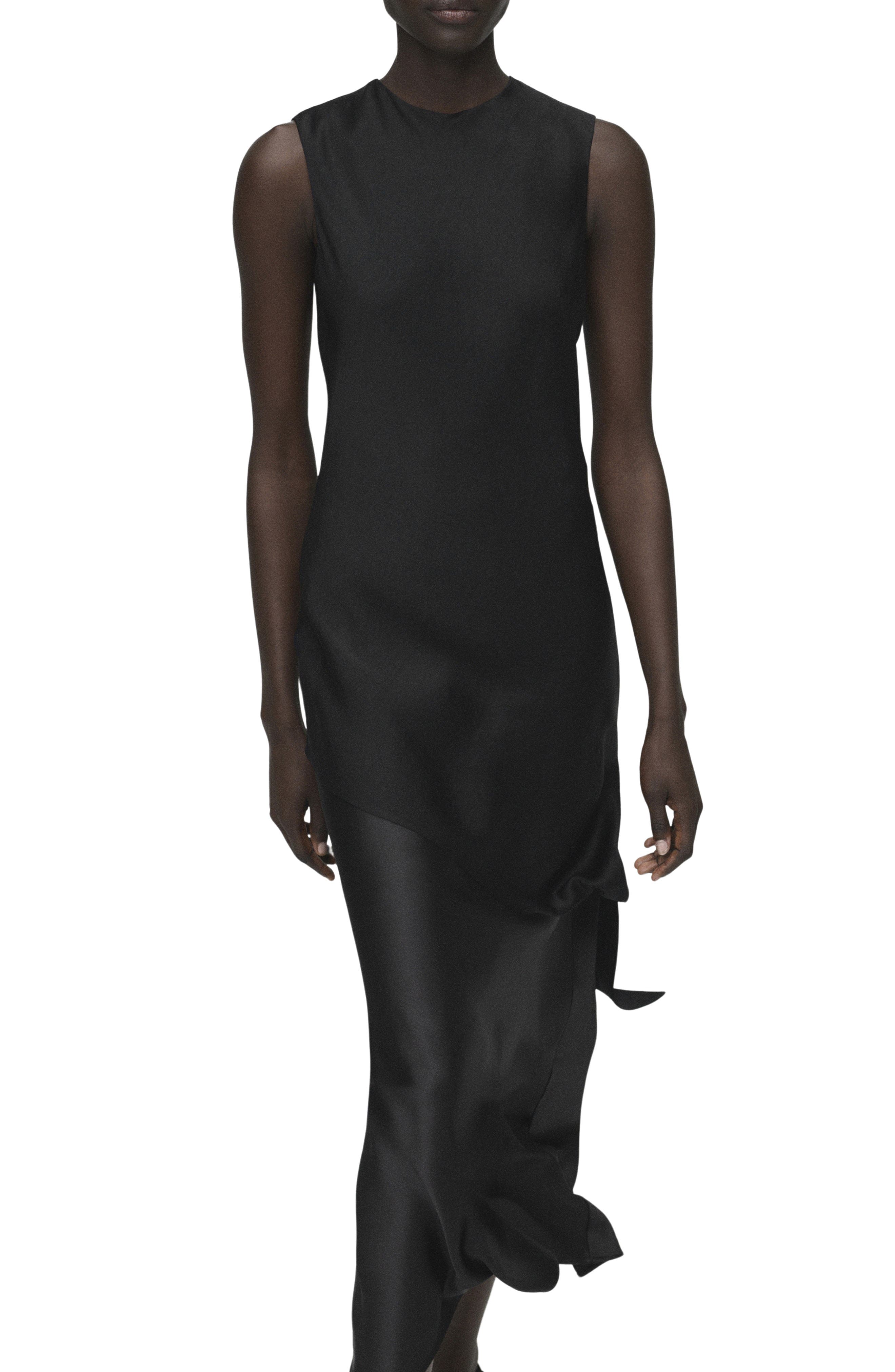 Tie Back Asymmetric Satin Top - image 1