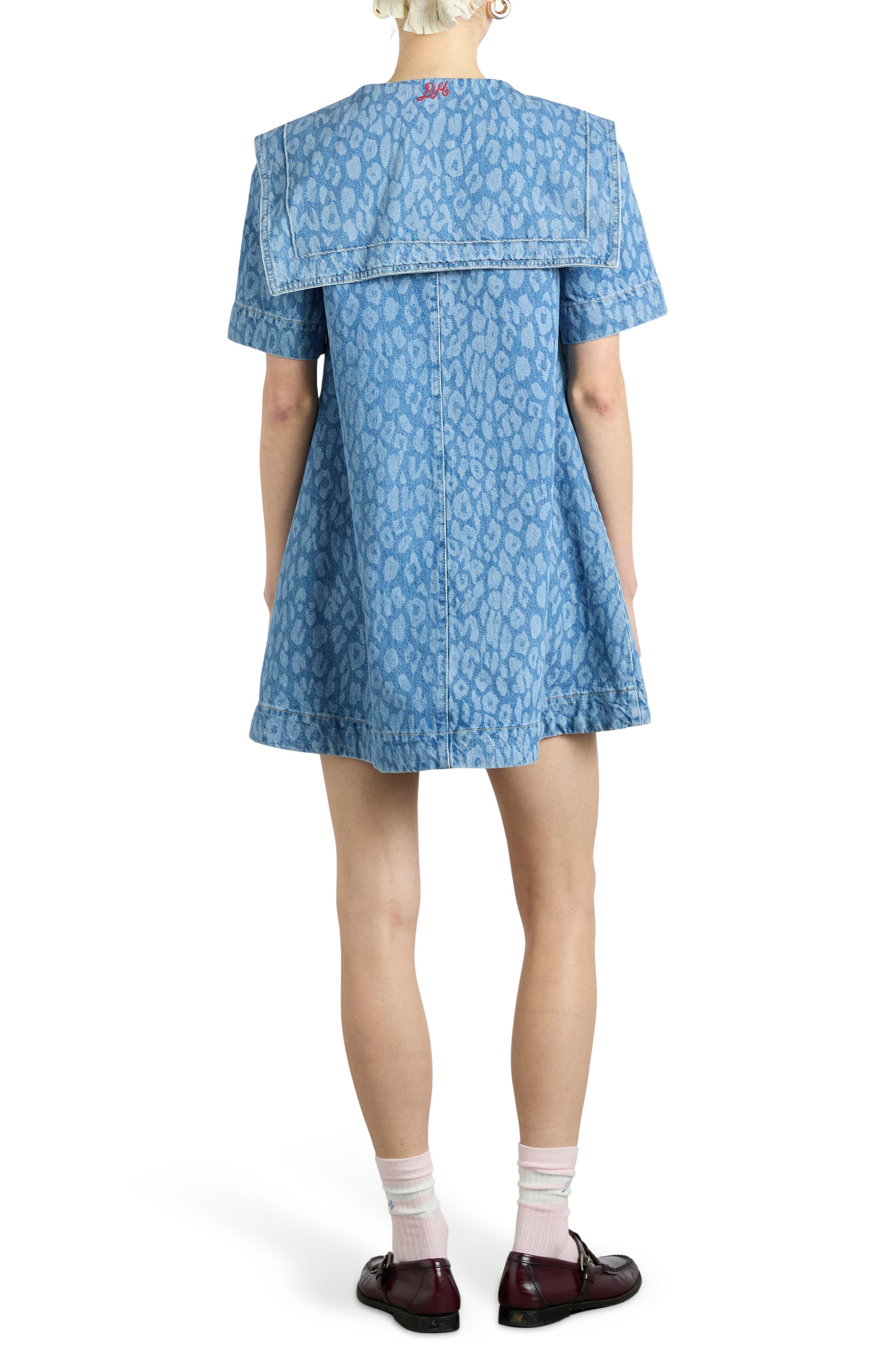 Goldie Leopard Laster Denim A-Line Dress - image 2