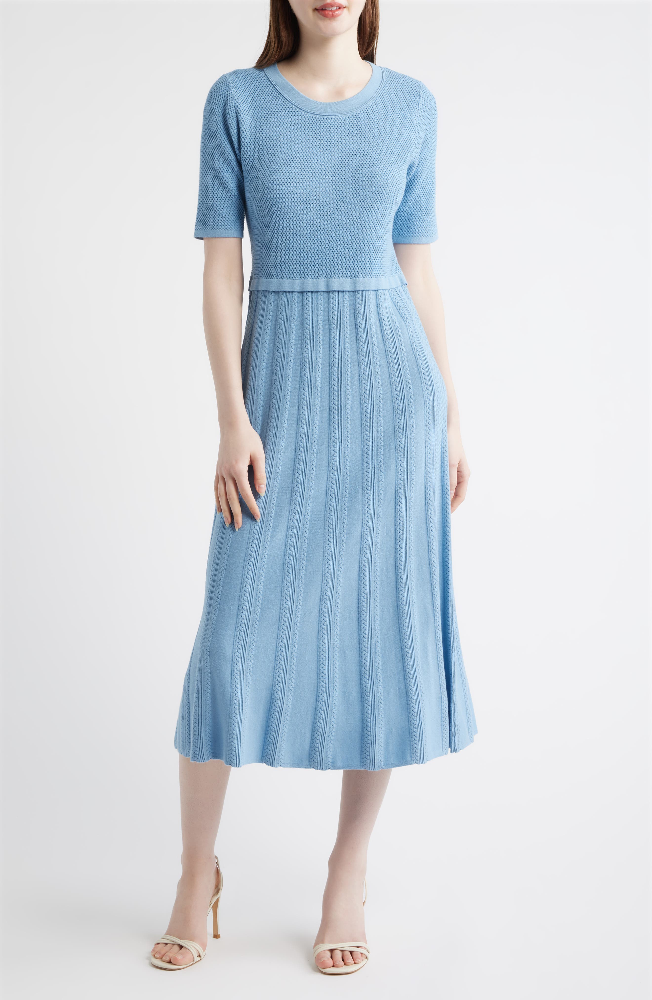 The Vesper Mixed Stitch Midi Sweater Dress - image 1