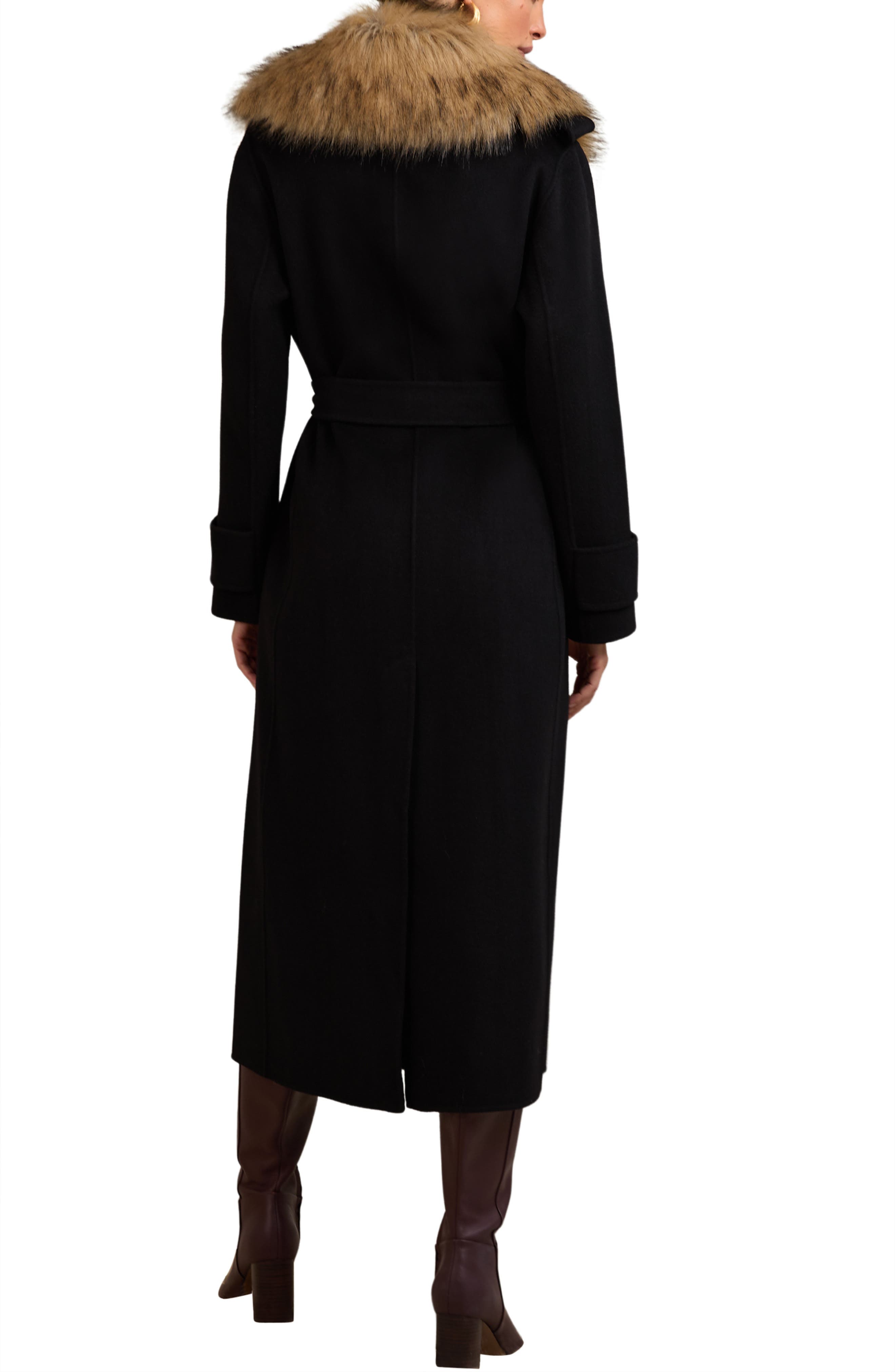 Jolene Wool Coat with Removable Faux Fur Collar - image 2
