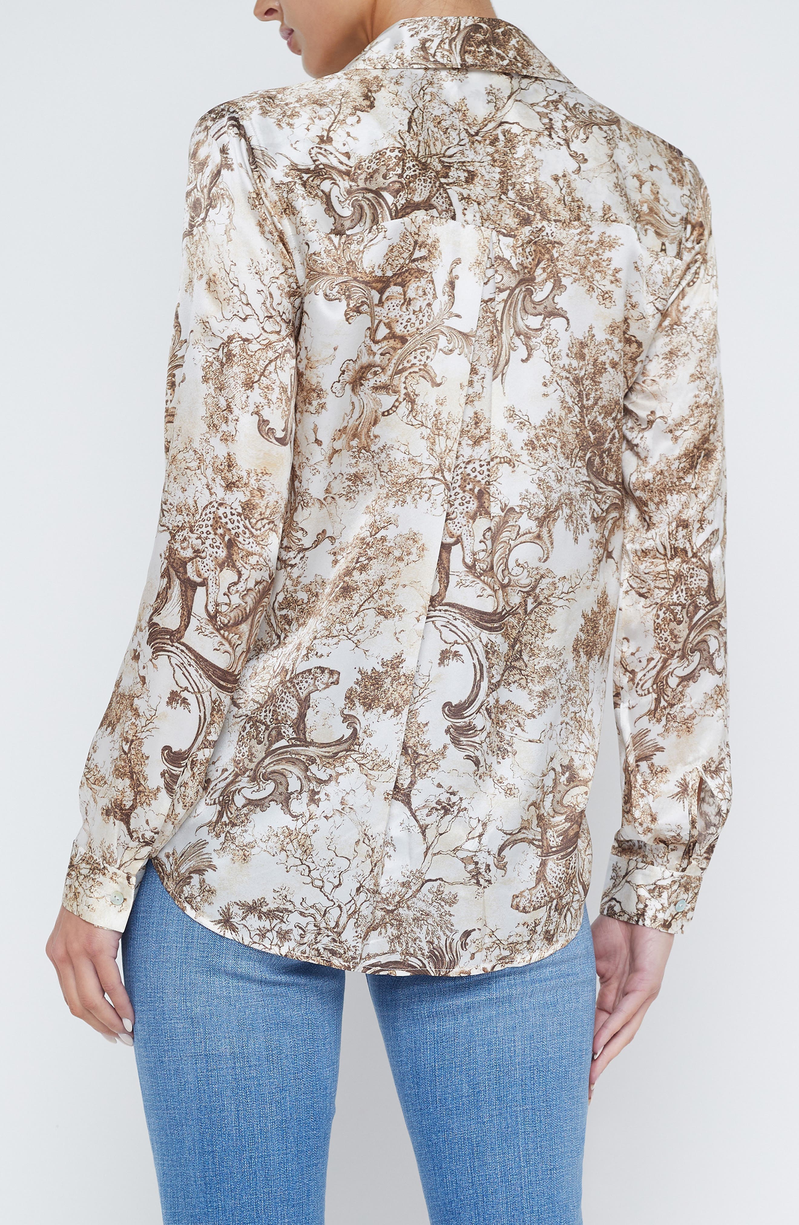 Tyler Print Silk Button-Up Shirt - image 2