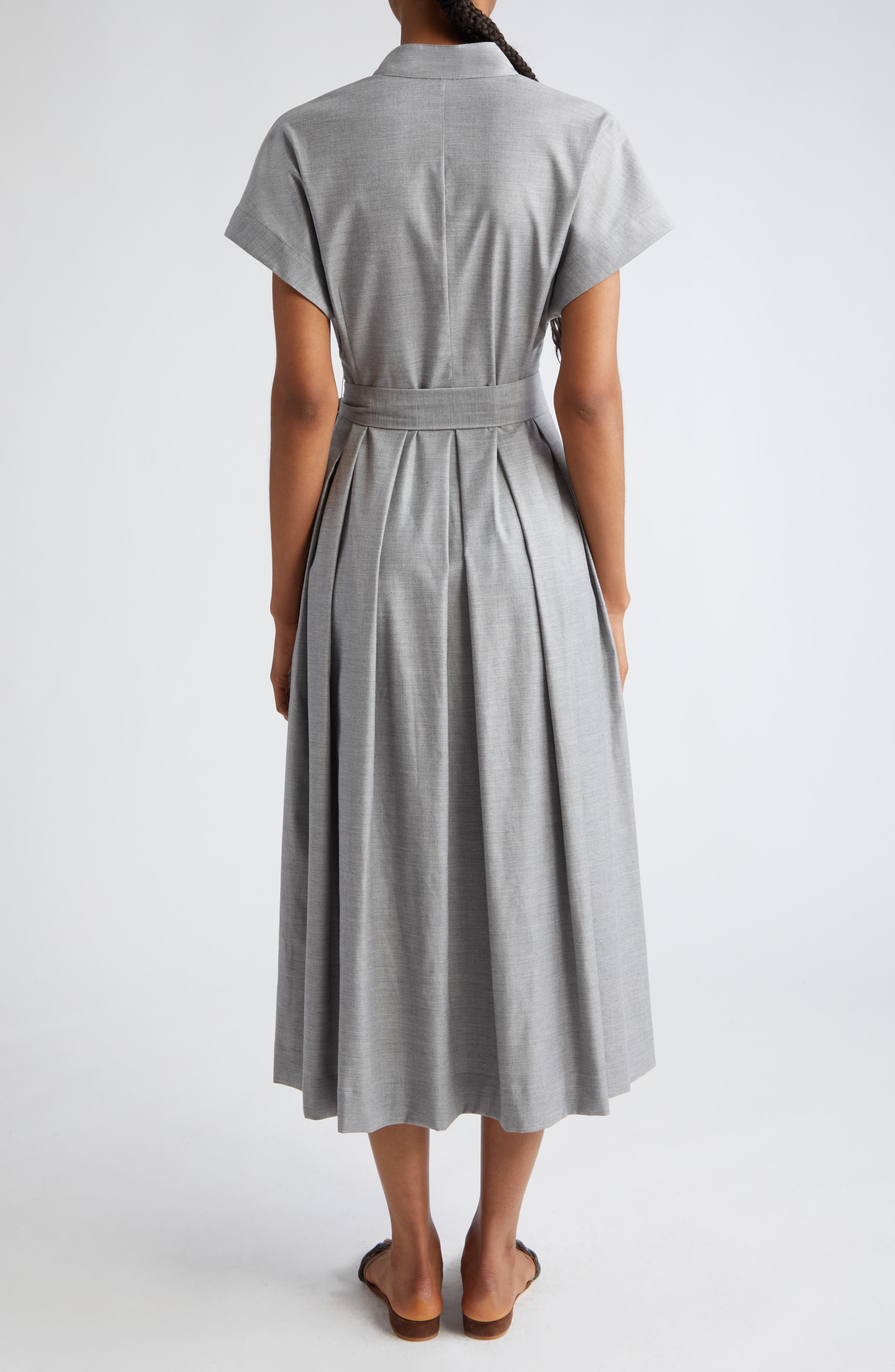 Belted Virgin Wool Blend Shirtdress - image 2