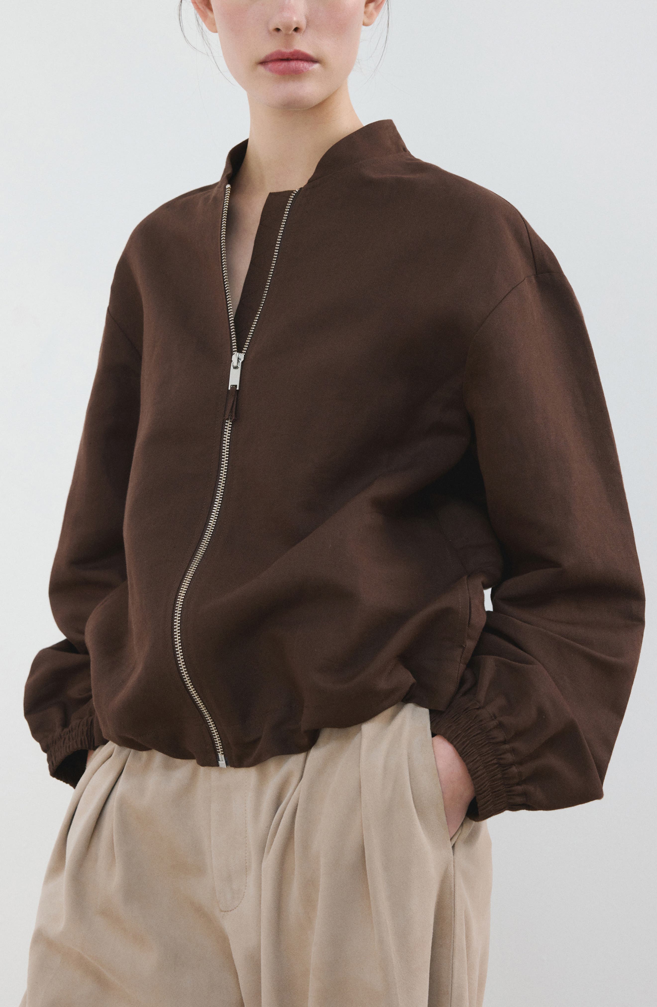 Linen & Cotton Bomber Jacket - image 1