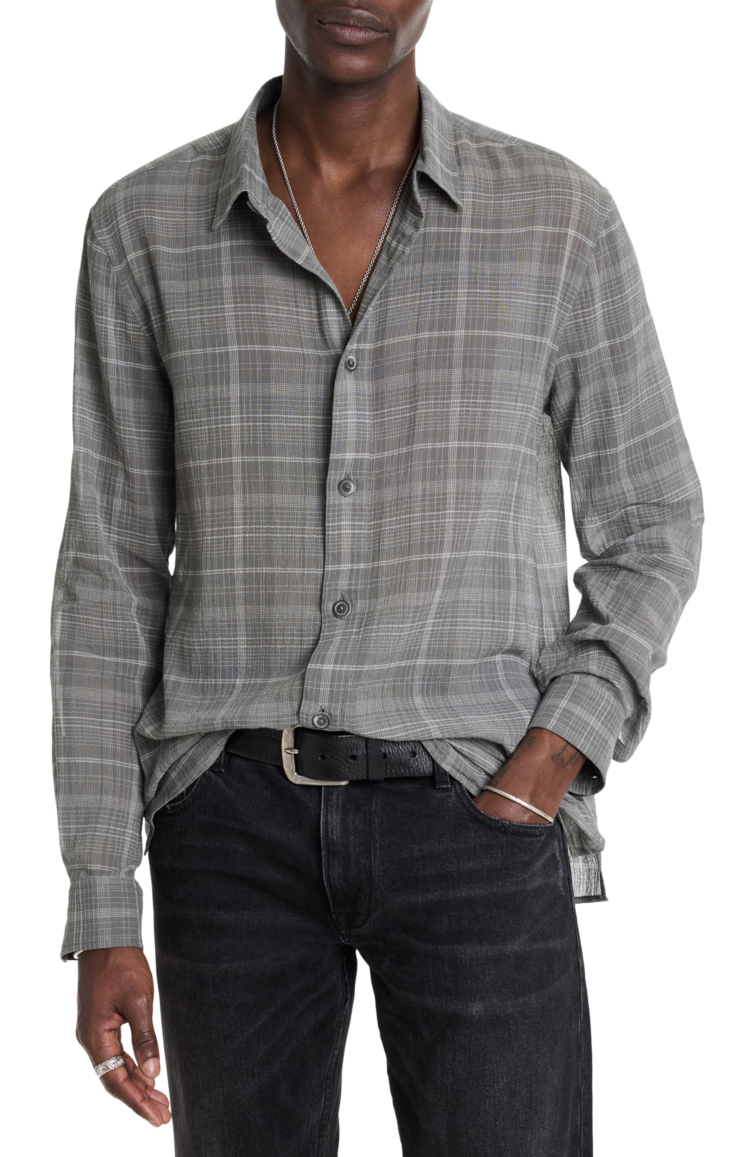 Plaid Button-Up Overshirt - image 1