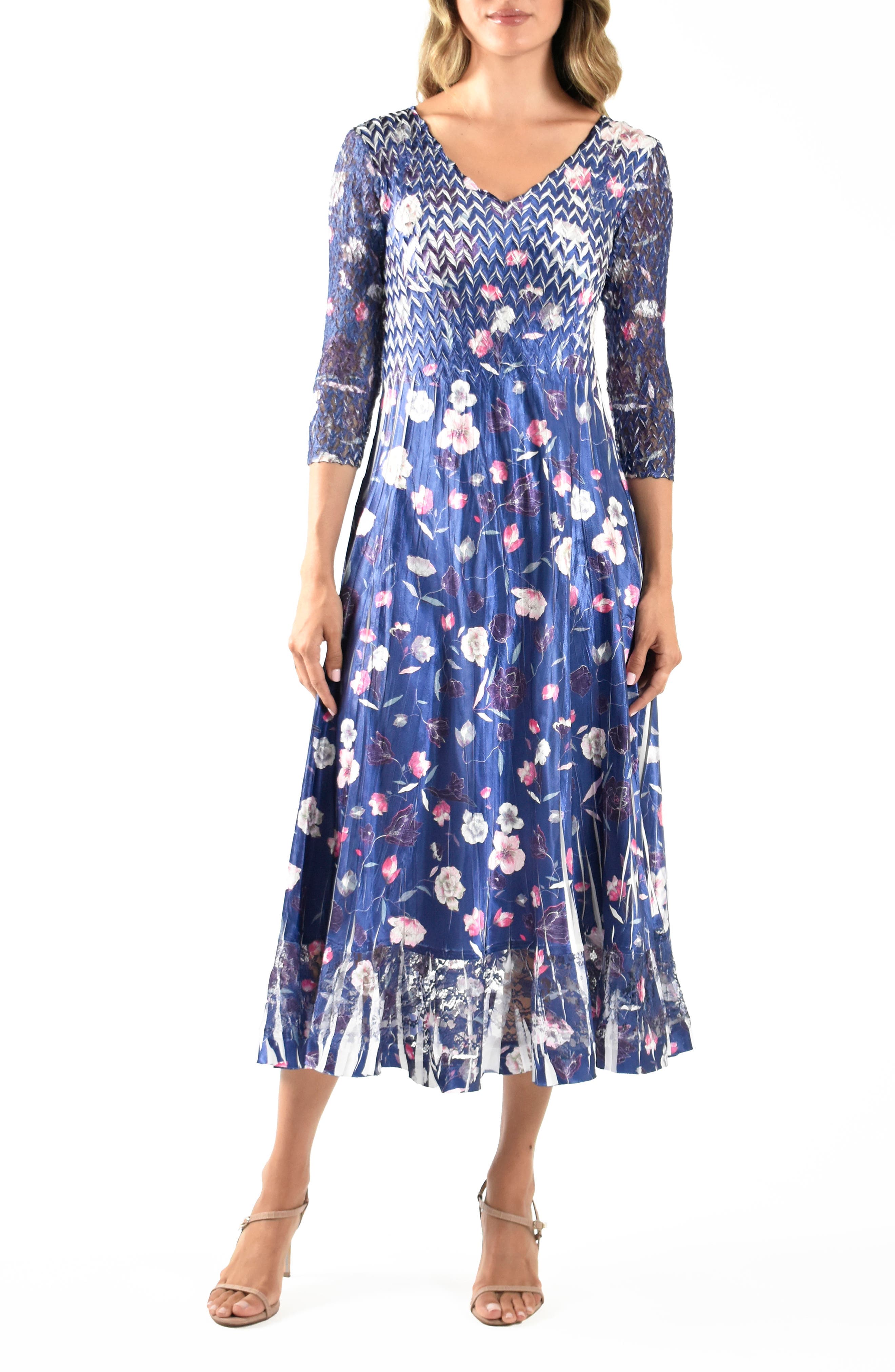 Charmeuse & Chiffon Cocktail Dress - image 1