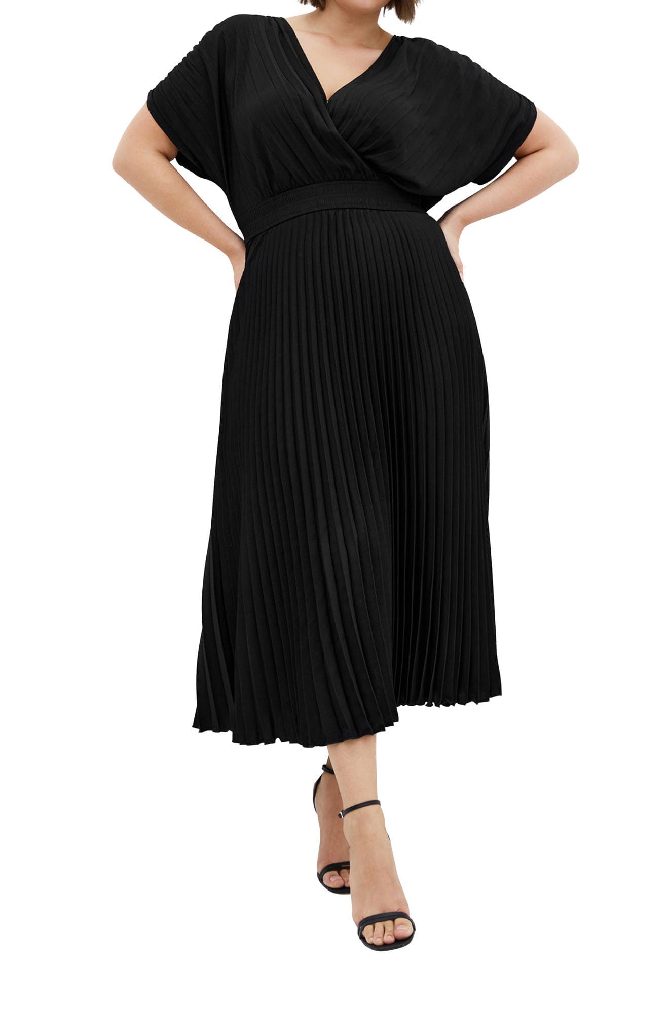 Elia Faux Wrap Pleated Dress - image 1