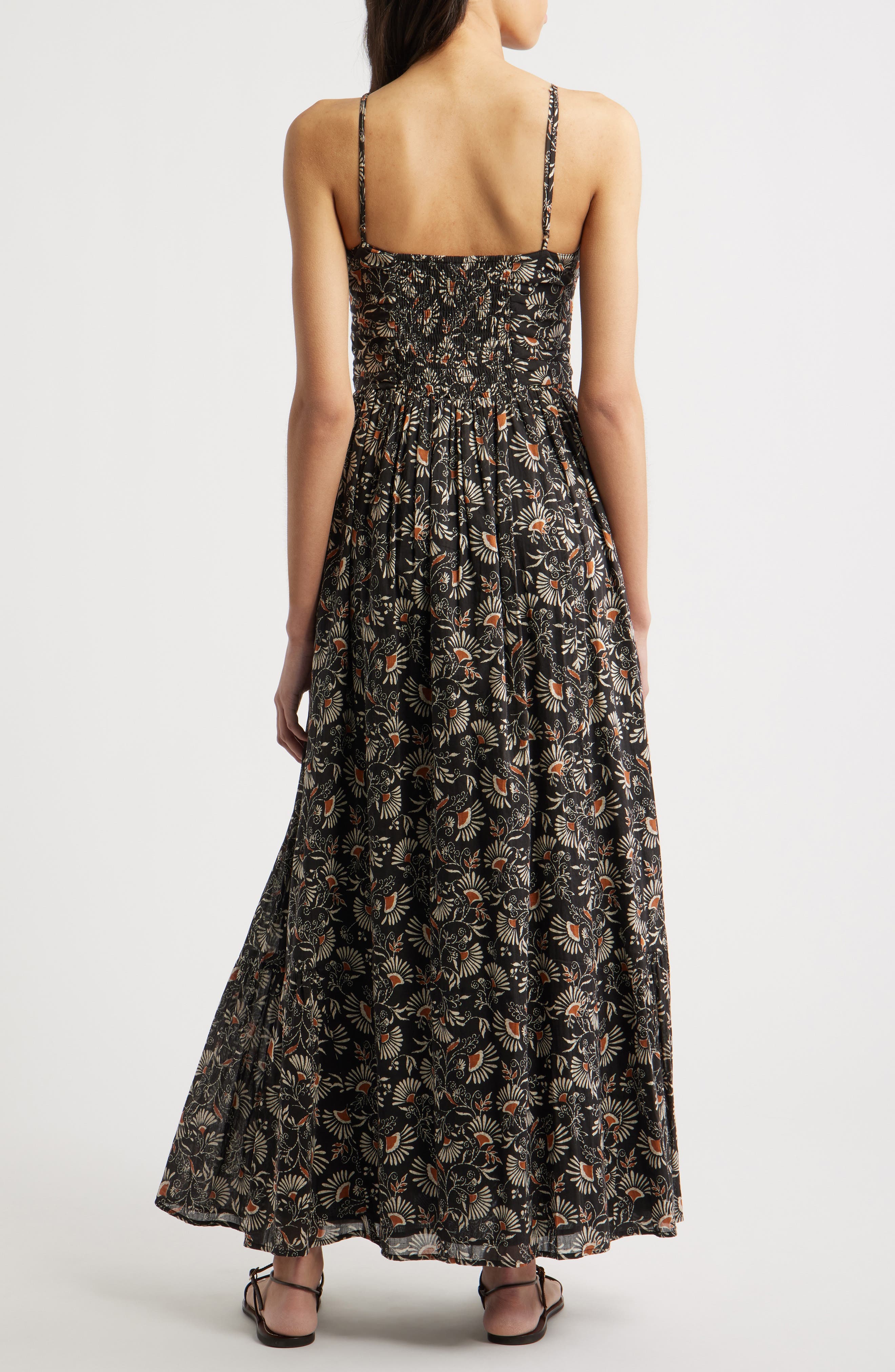 Palm Floral Print A-Line Dress - image 2