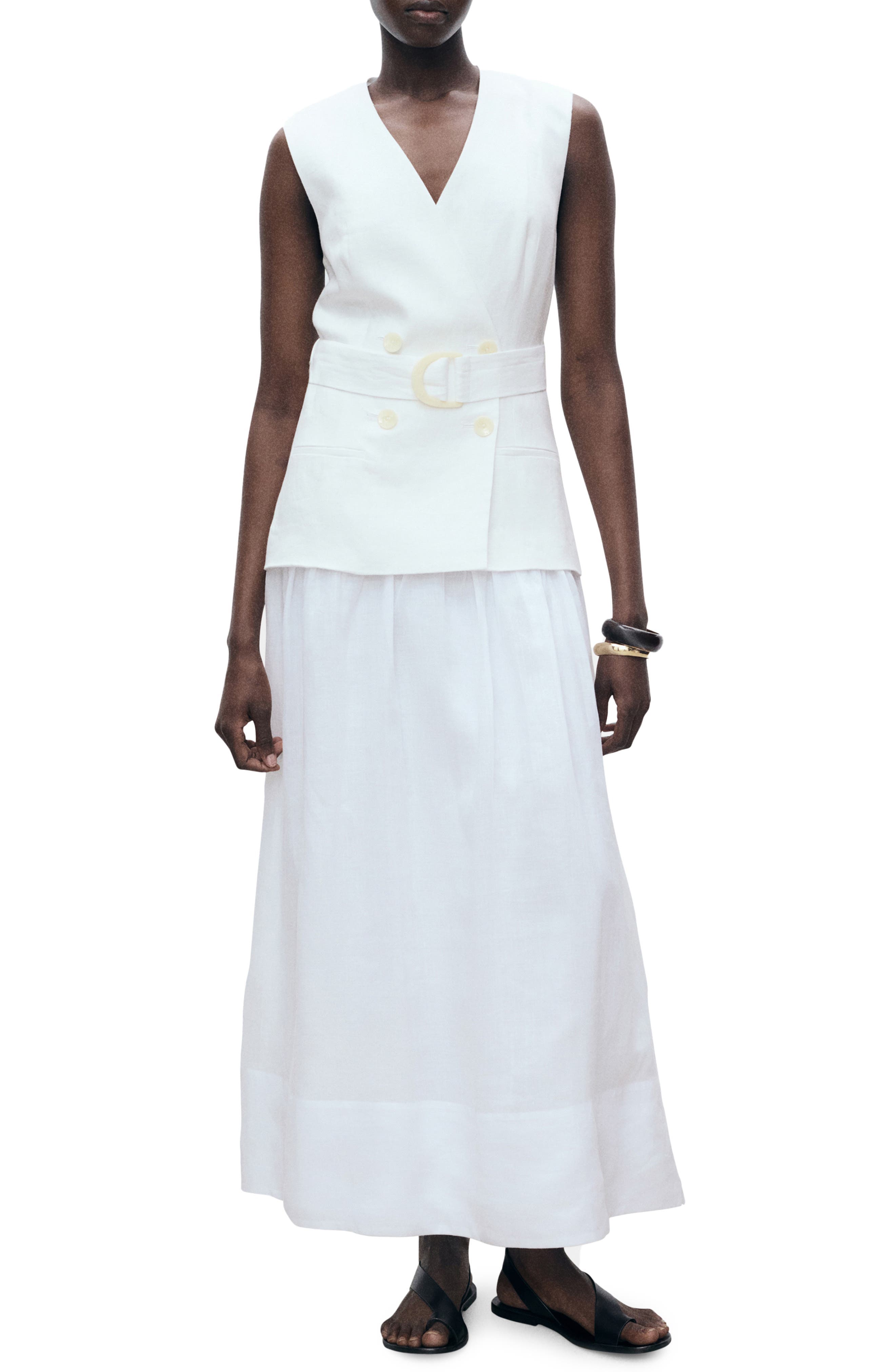 Mariona Sleeveless Belted Linen Maxi Dress - image 1