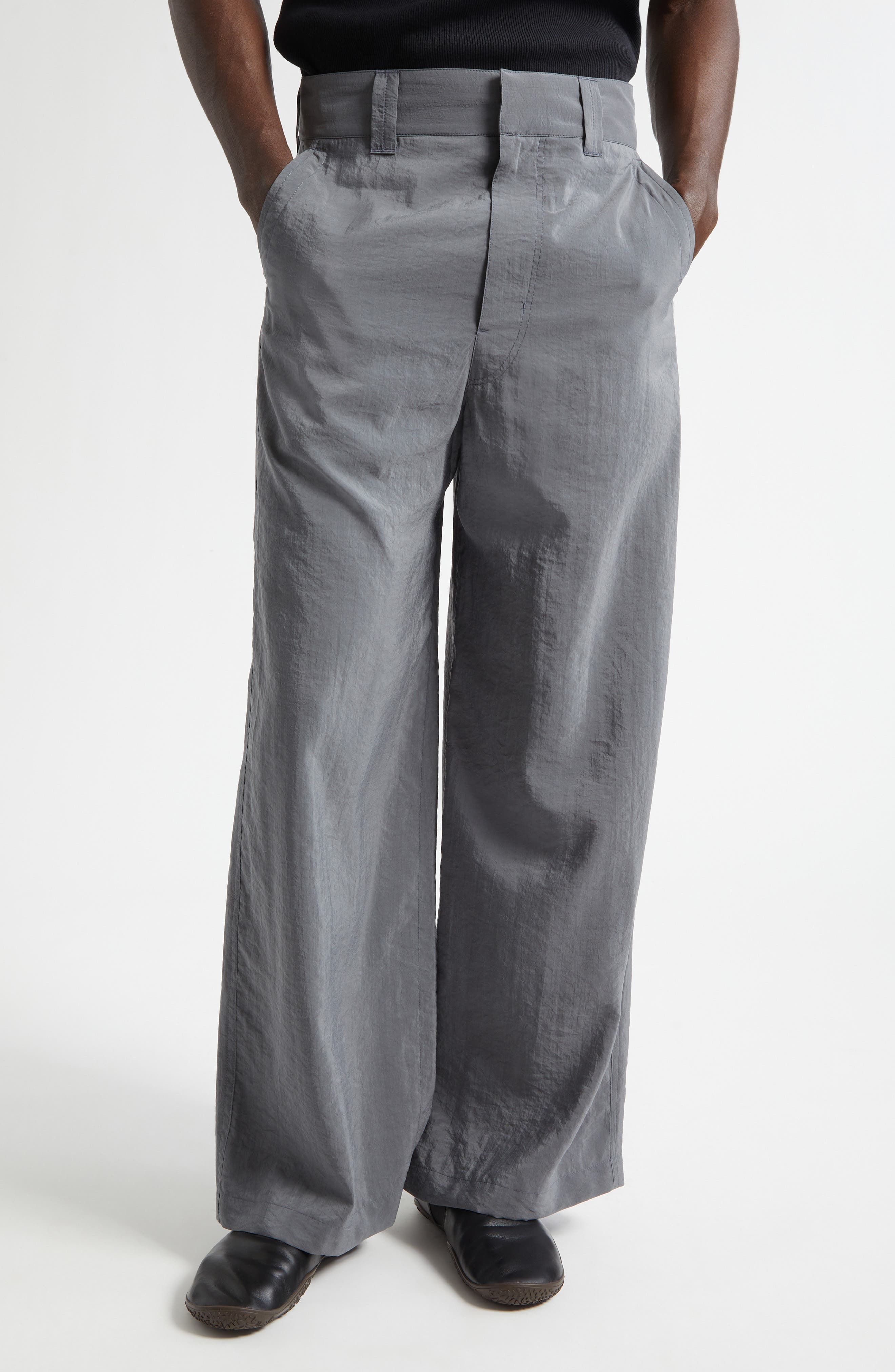 High Waist Silk Blend Wide Leg Pants - image 1