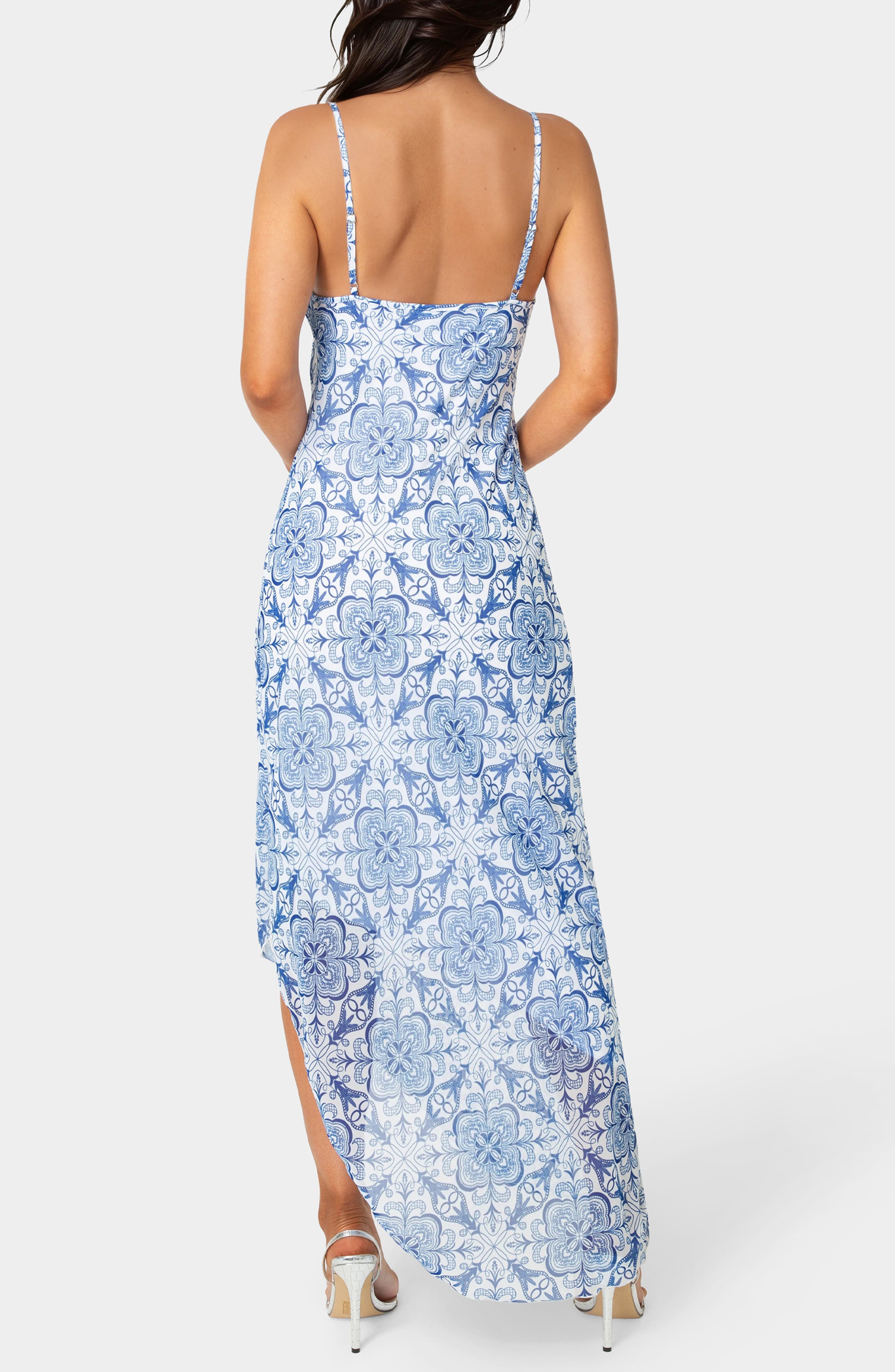 Cowl Neck Chiffon Maxi Dress - image 2