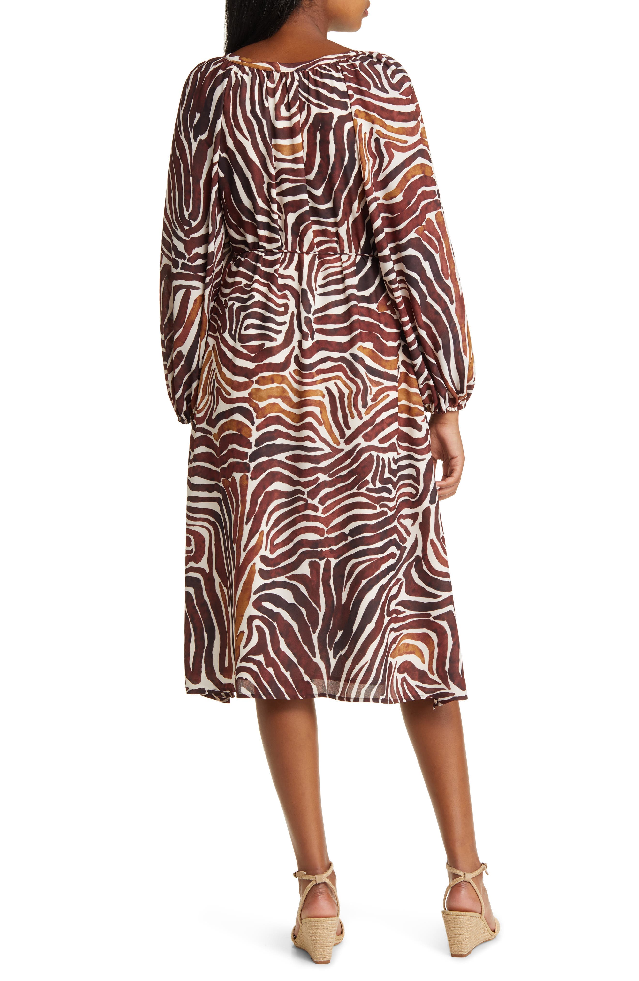 Zen Zebra Long Sleeve Midi Dress - image 2