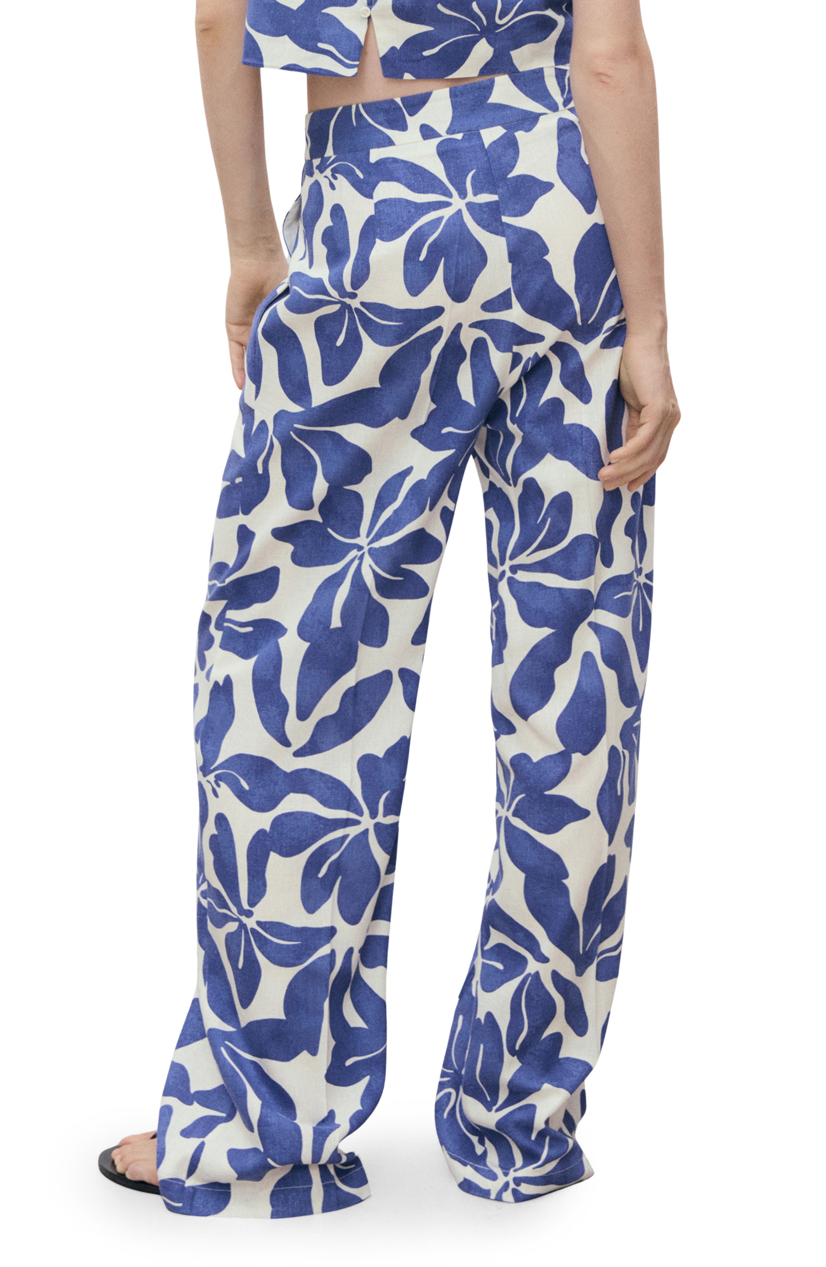Floral Print Straight Leg Pants - image 2
